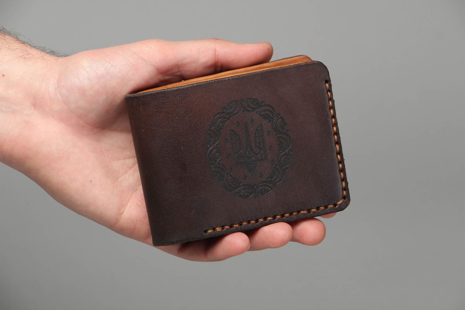 Men's genuine leather wallet Trident photo 4