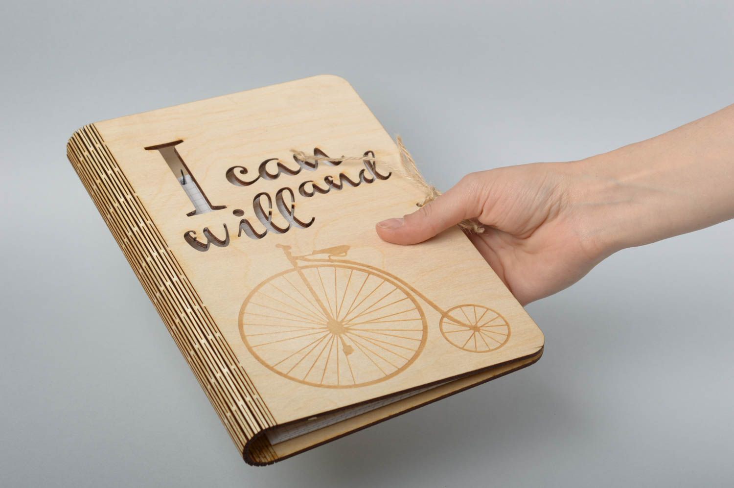 Carnet de notes Agenda fait main avec couverture en bois design Cadeau femme photo 5