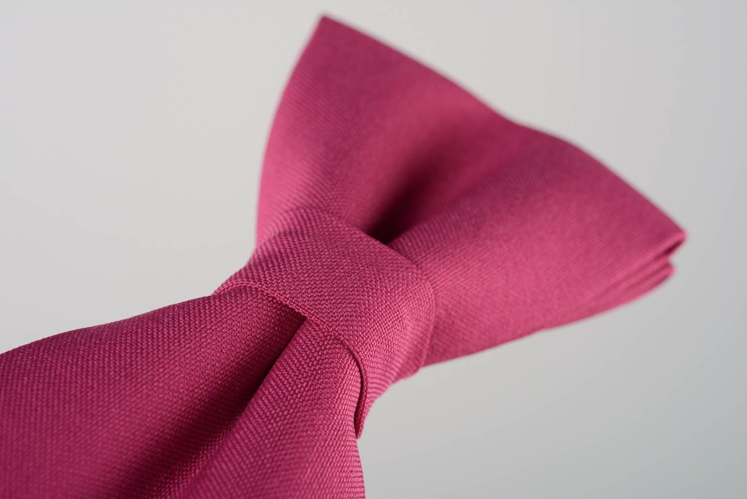 Textile bow tie of crimson color photo 4
