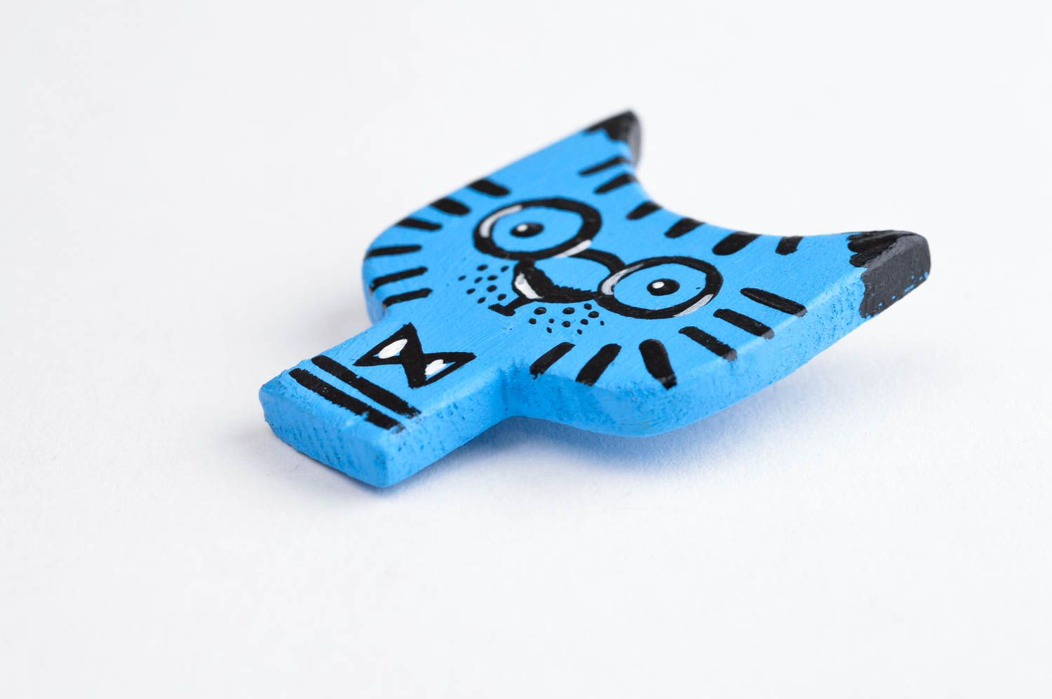 Handgemachte Brosche Modeschmuck Katze Accessoire für Frauen blau Brosche Tier foto 2