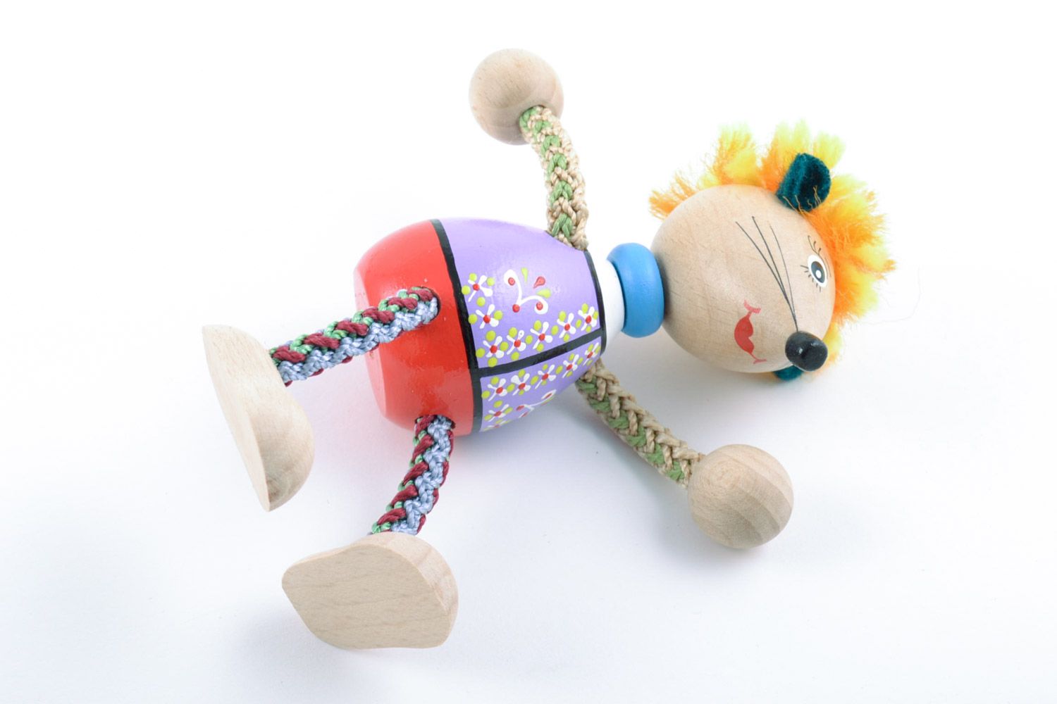 Small handmade painted wooden eco toy for children photo 5