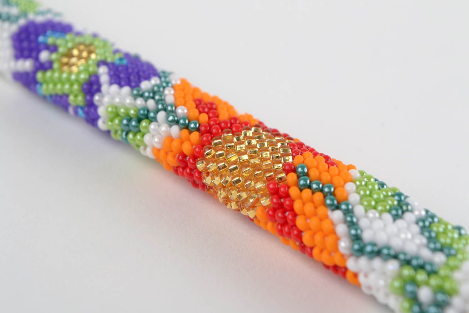 Handmade cord bracelet beaded bracelet with beads seed beads designer jewelry  photo 4
