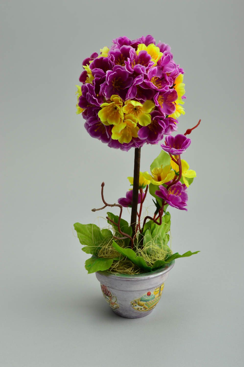 Topiario de flores artesanl regalo original elemento decorativo color lila foto 3