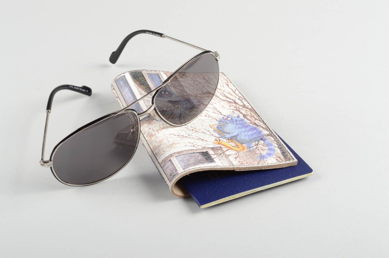 Handmade designer leather accessory beautiful passport cover unusual cover photo 1