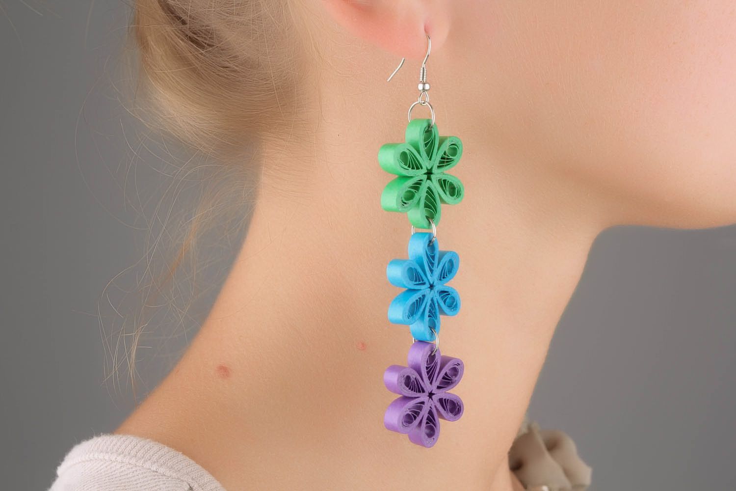 Bright quilling earrings  photo 1