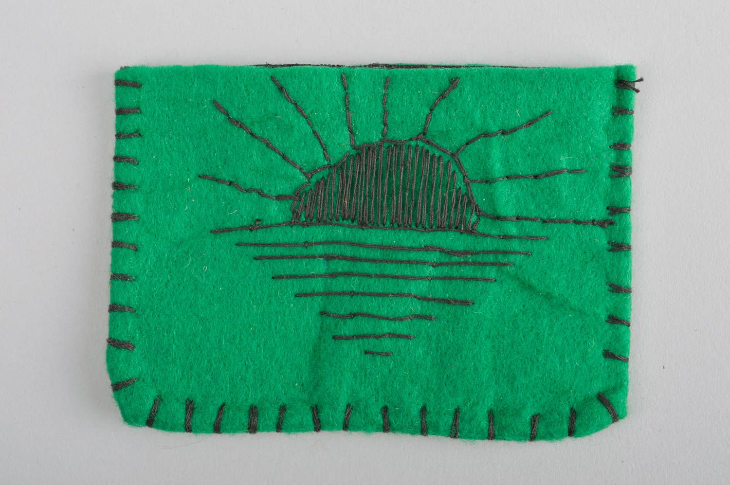 Portefeuille vert en feutre Portefeuille fait main design Accessoire femme photo 2