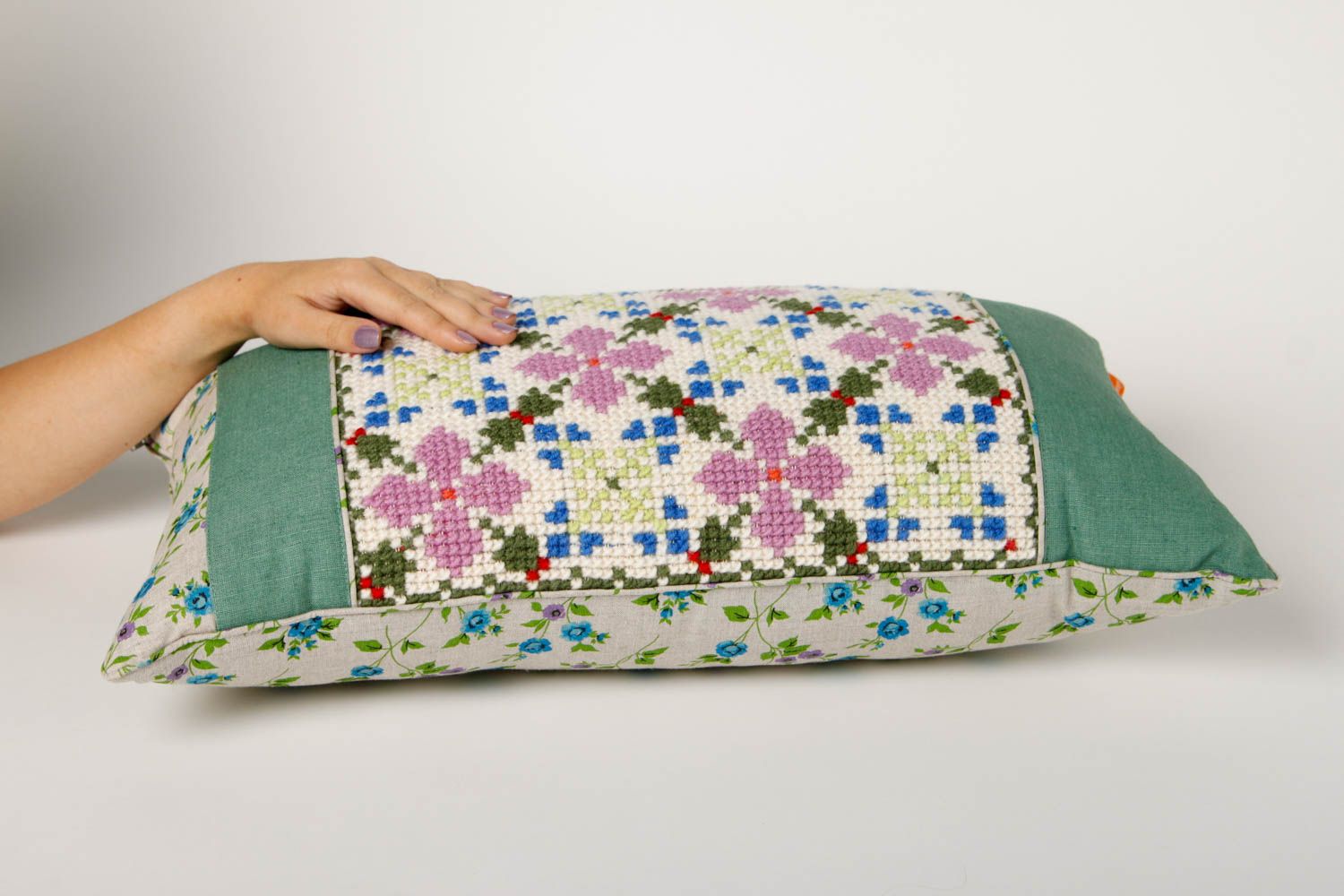 Диванная подушка ручной работы подушка на диван декоративная подушка яркая фото 2