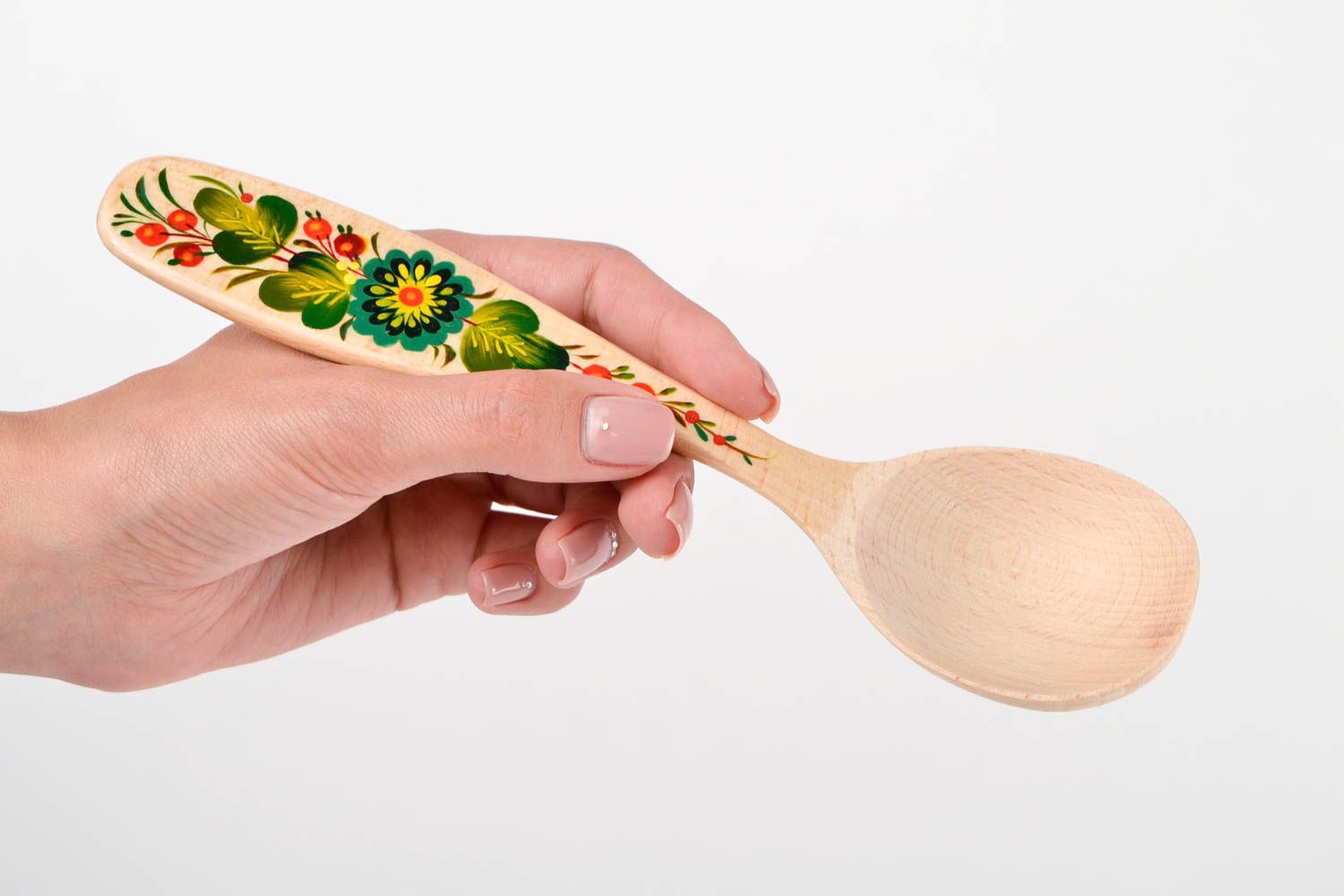 Handmade beautiful kitchen ware unusual wooden spoon painted ethnic spoon photo 5