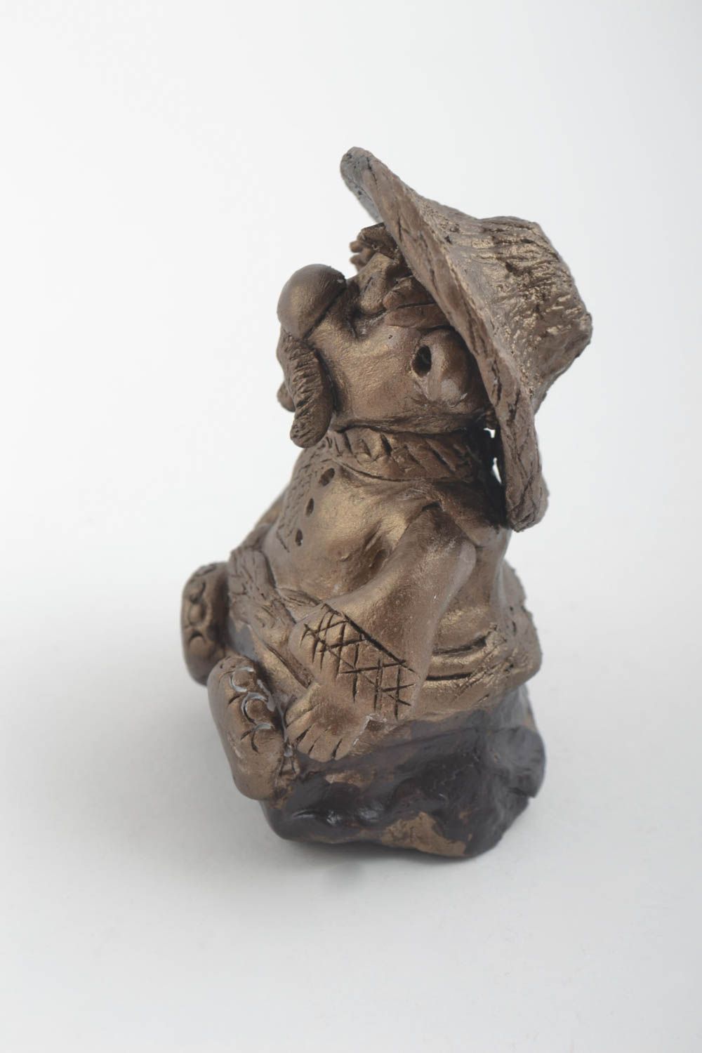 Unusual homemade ceramic figurine handmade statuette miniature sculpture photo 2