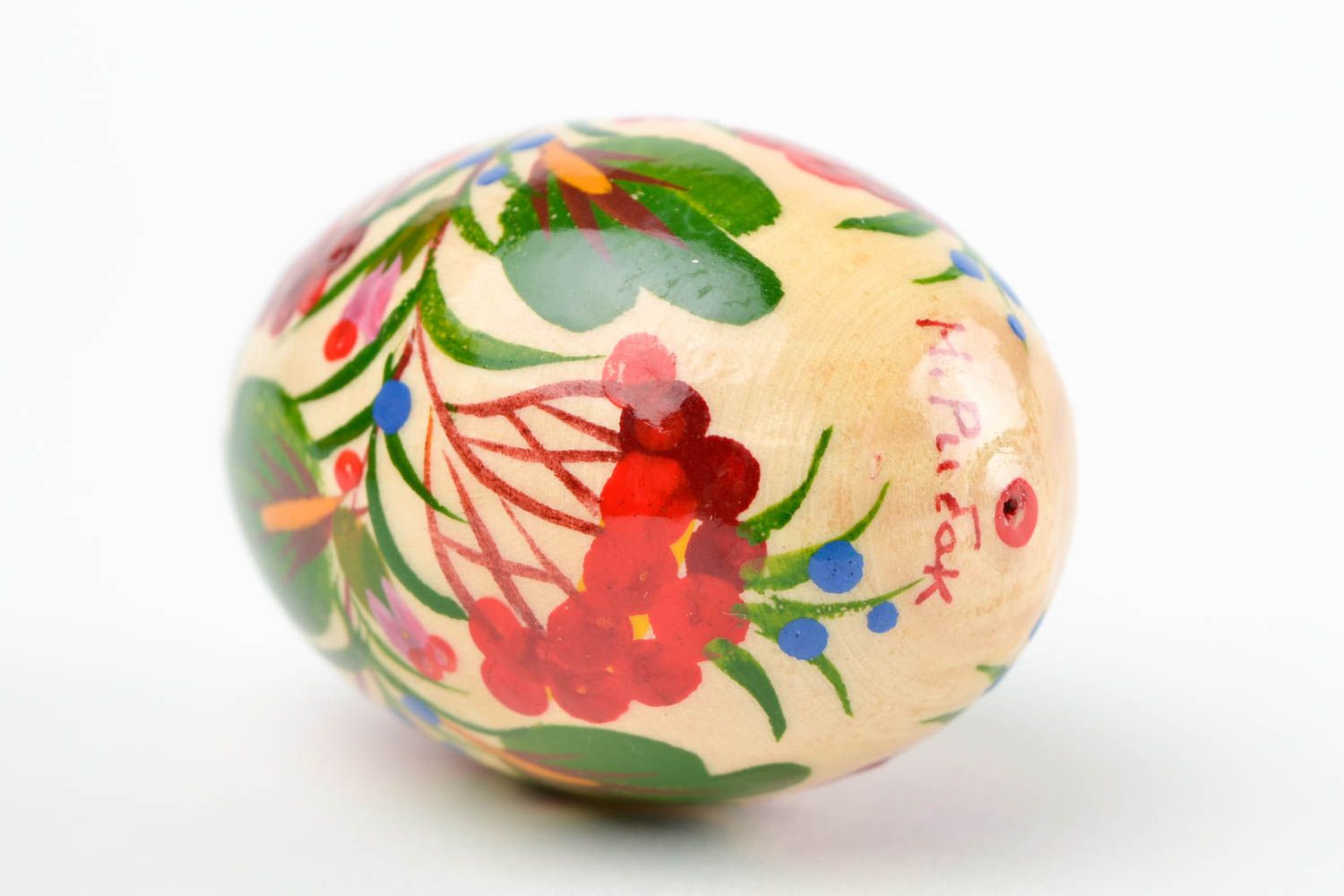 Huevo original de madera hecho a mano elemento decorativo regalo para Pascua foto 5