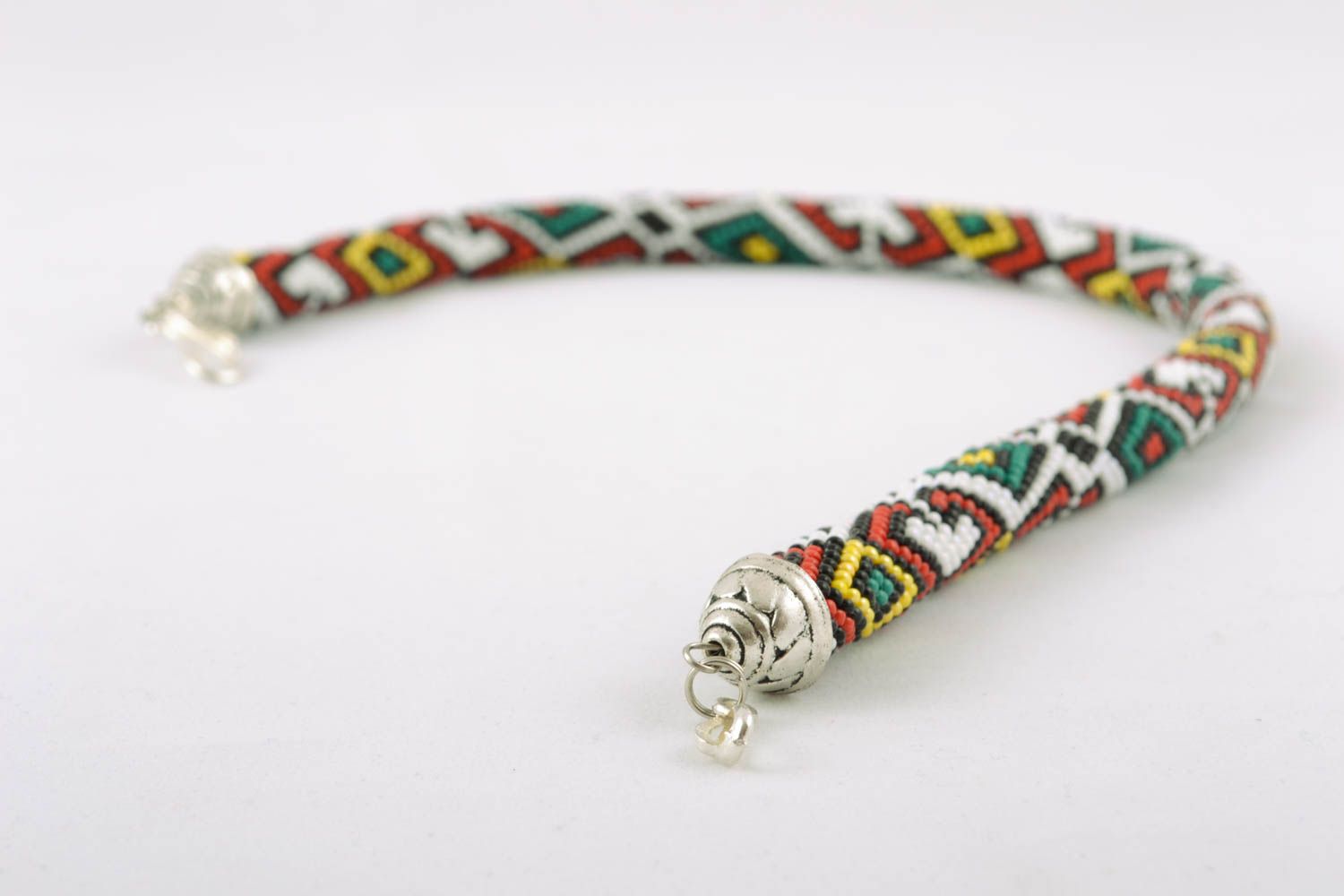 Handmade beaded cord necklace photo 3