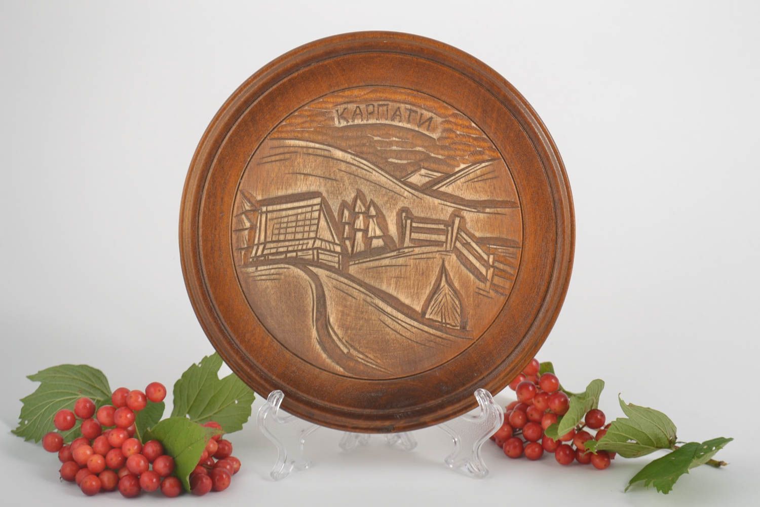 Decorative plate handmade gifts wood wall decor wooden plate housewarming gifts photo 1