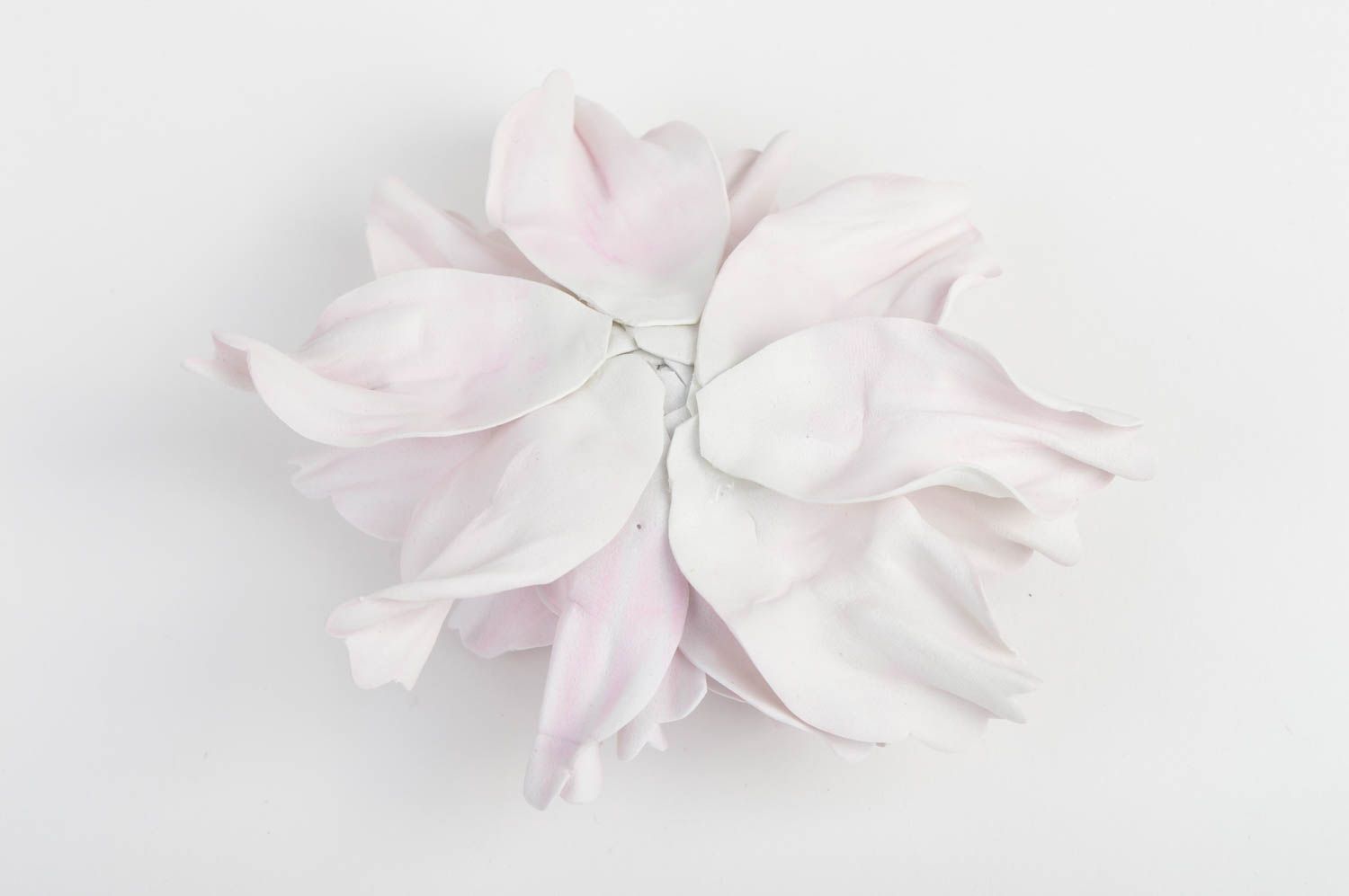 Красивая заготовка под брошь в виде цветка из фоамирана бледно розовая хенд мейд фото 4