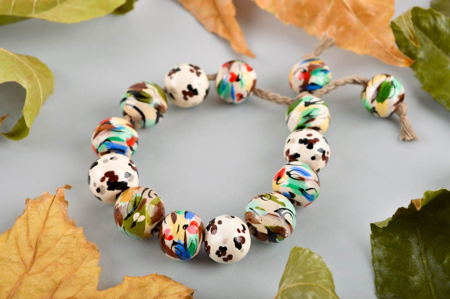 Handmade bracelet bead bracelet unique jewelry ceramic jewelry gifts for girls photo 1