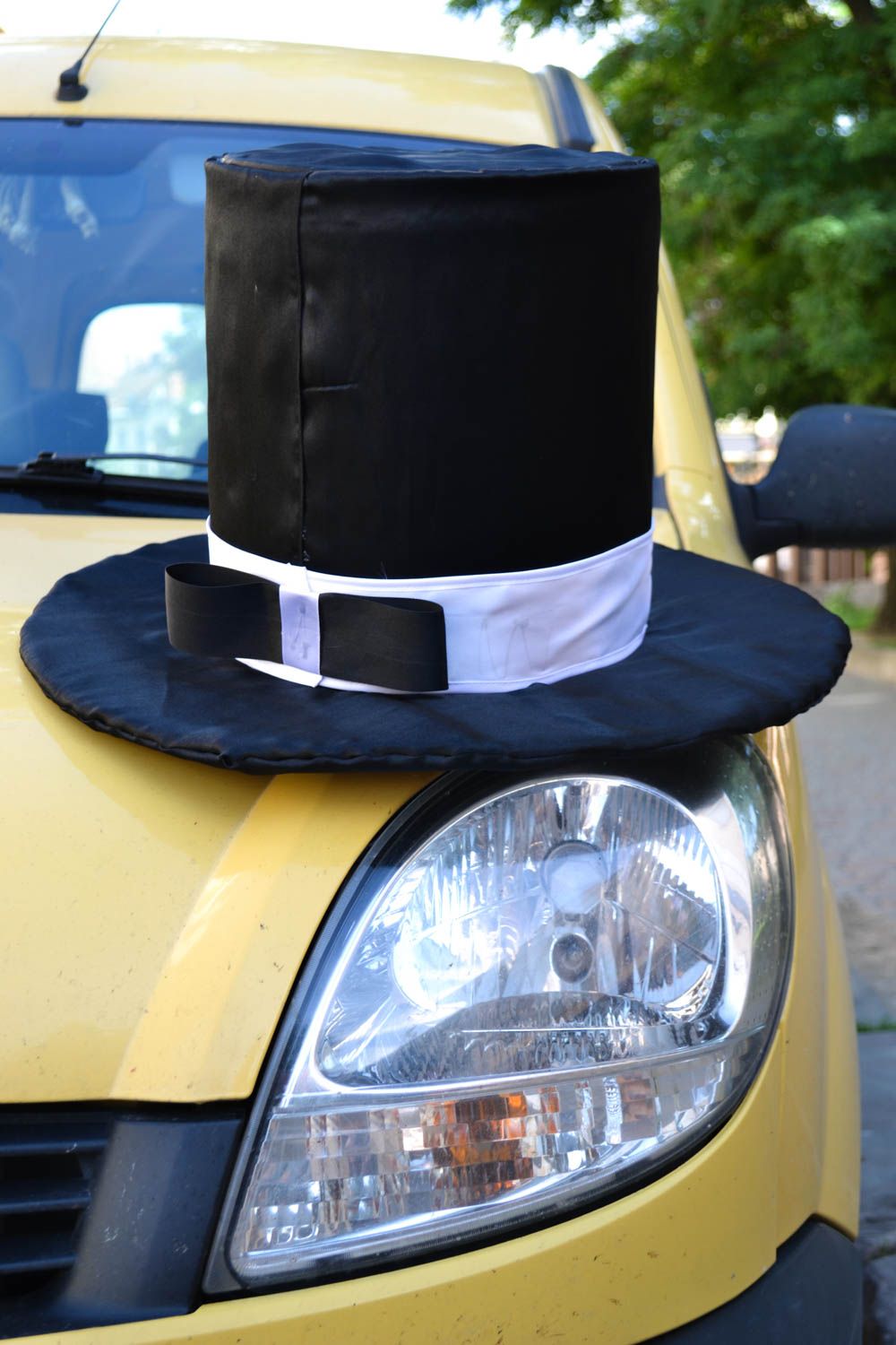 Шляпа на машину ручной работы оформление свадьбы все для свадьбы черная фото 2