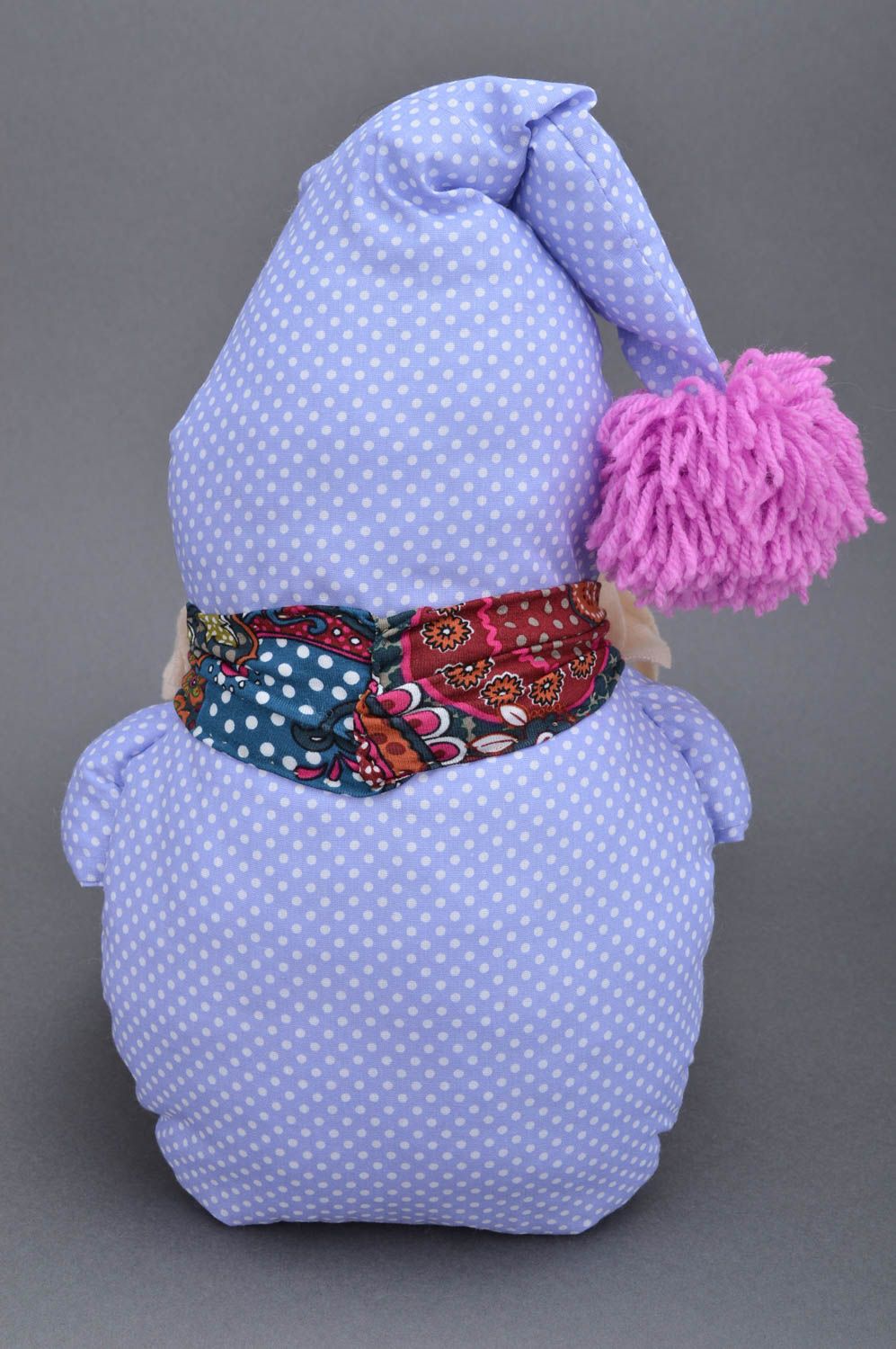 Кукла ручной работы кукла из ткани мягкая кукла оригинальная Голубой гномик фото 3