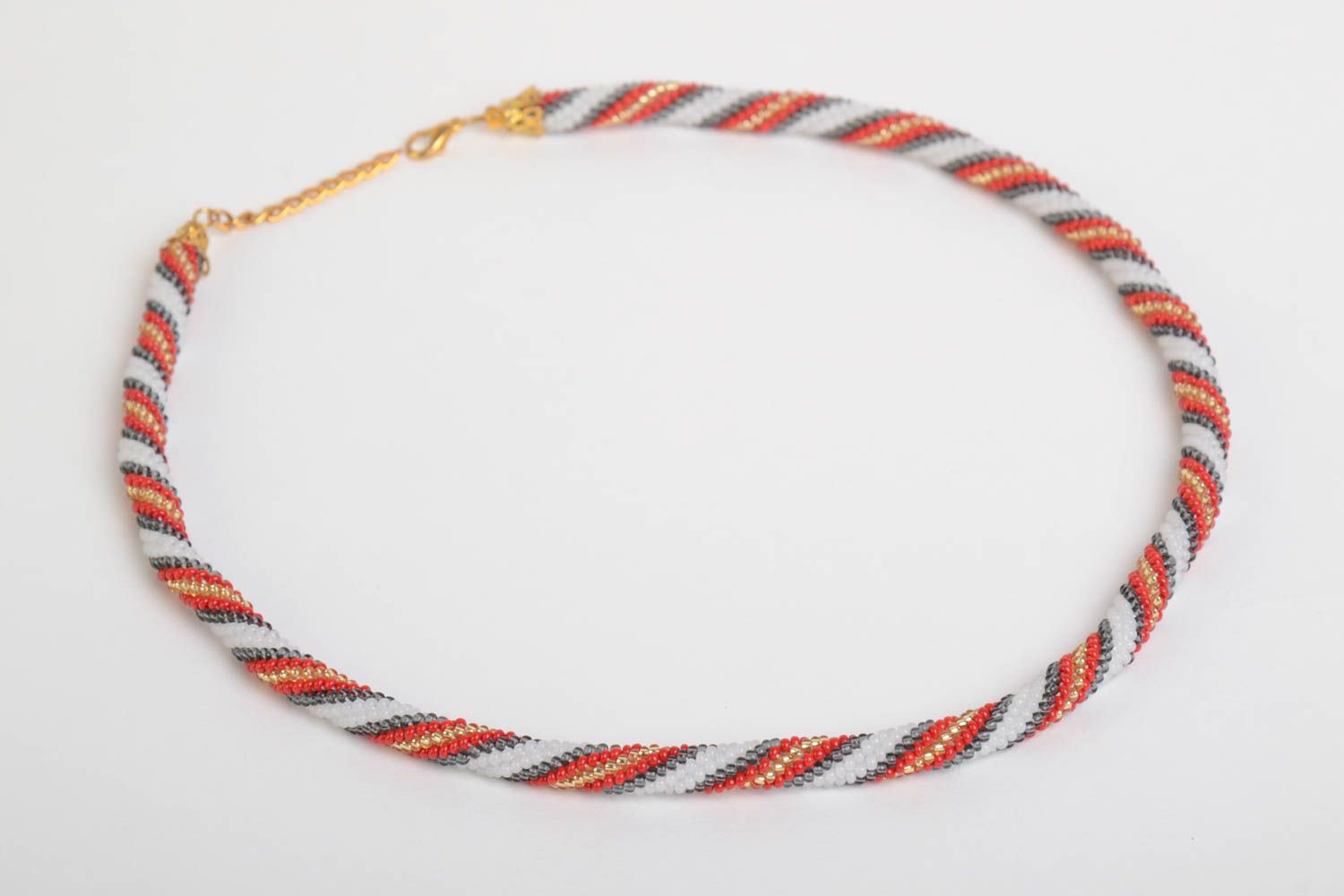 Handmade Schmuck aus Rocailles lange Halskette Damen Collier schön lang foto 5