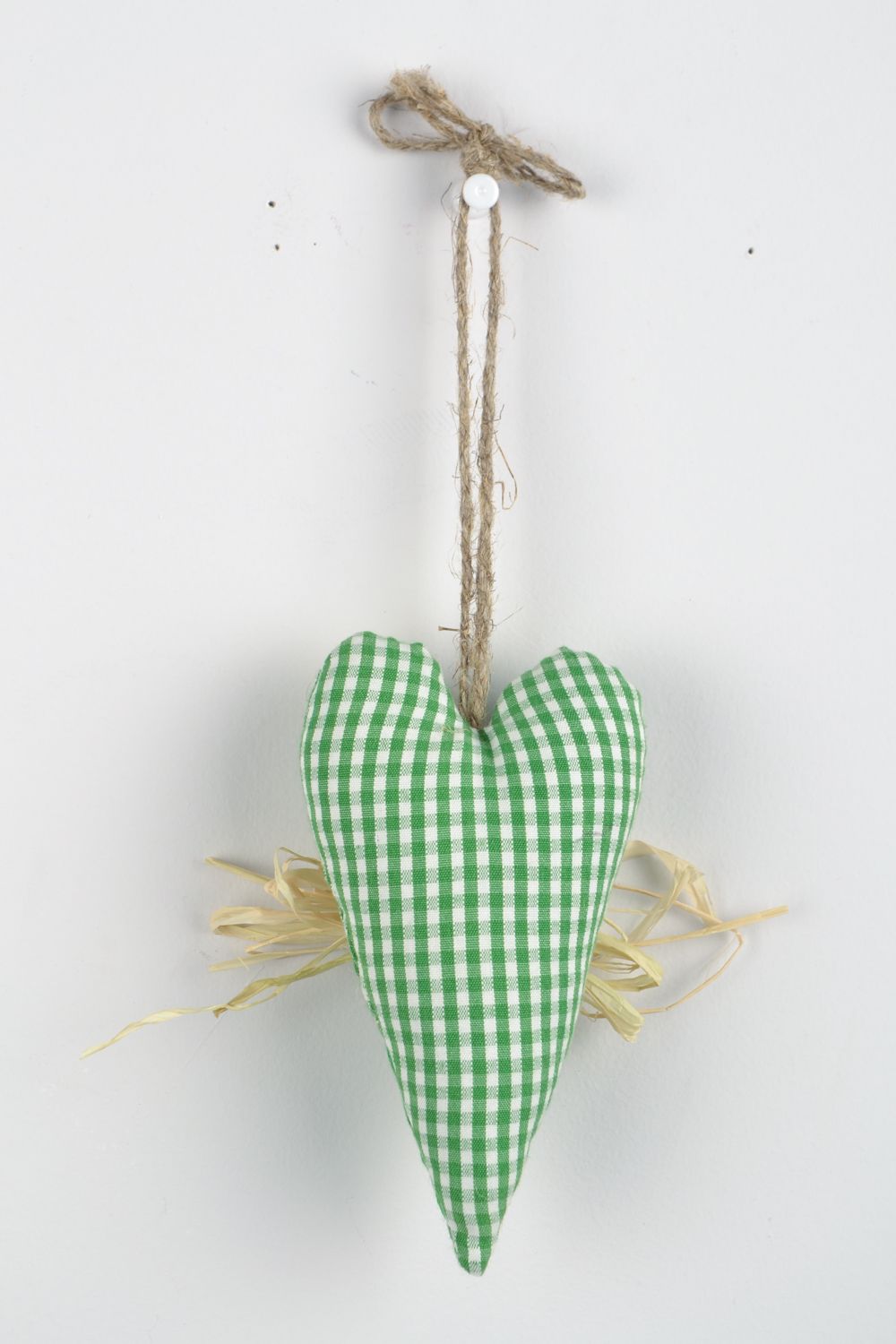 Suspension décorative Coeur vert en tissu photo 4