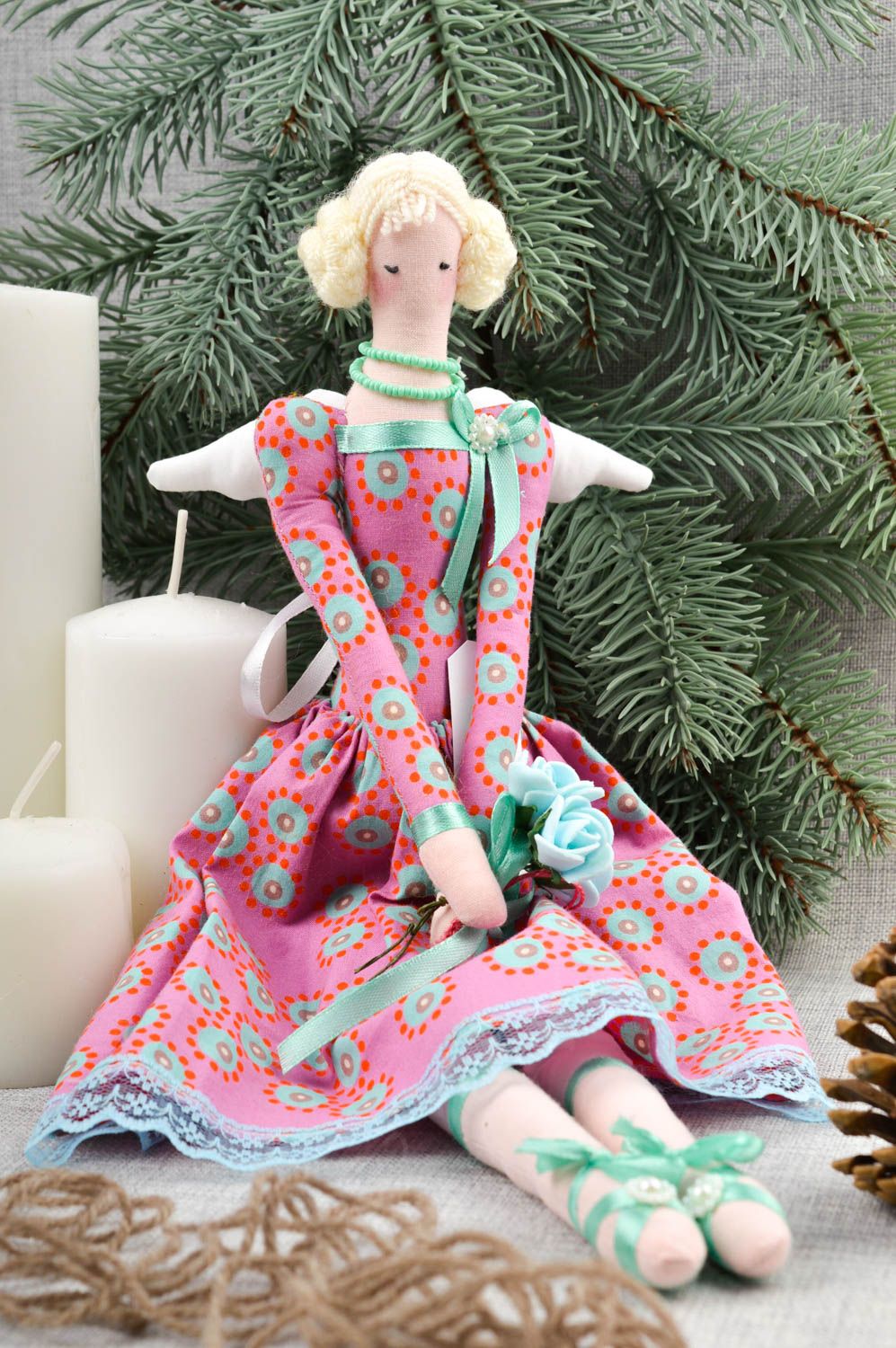 Handmade künstlerische Designer Puppe im Kleid Stoff Spielzeug schöne Puppe foto 1