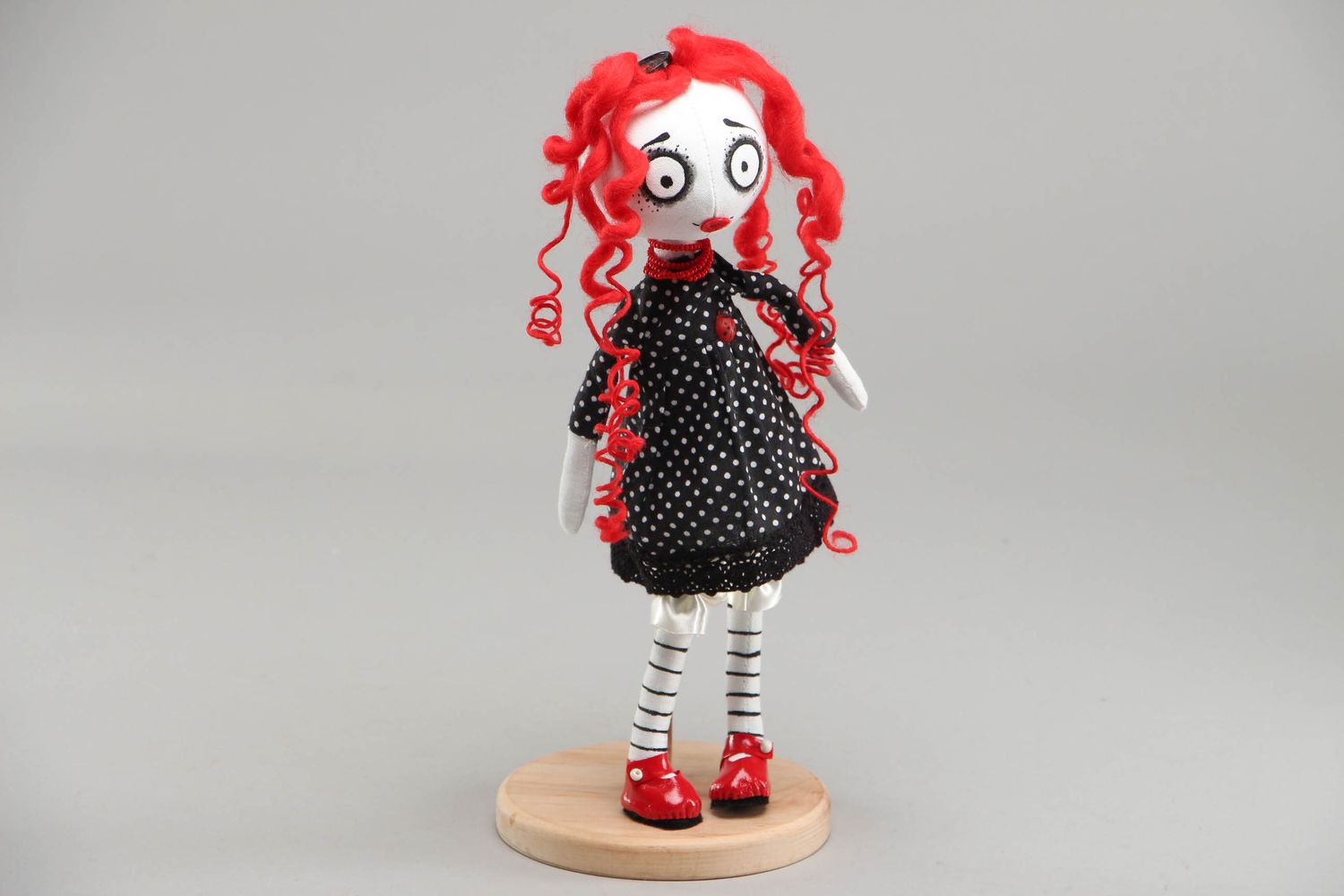 Handmade fabric doll Button photo 1