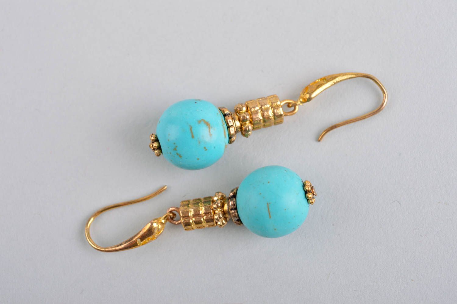 Handmade earrings designer jewelry turquoise earrings fashion accessories photo 5