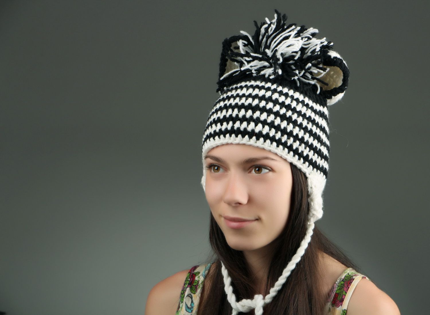 Knitted hat Zebra photo 5