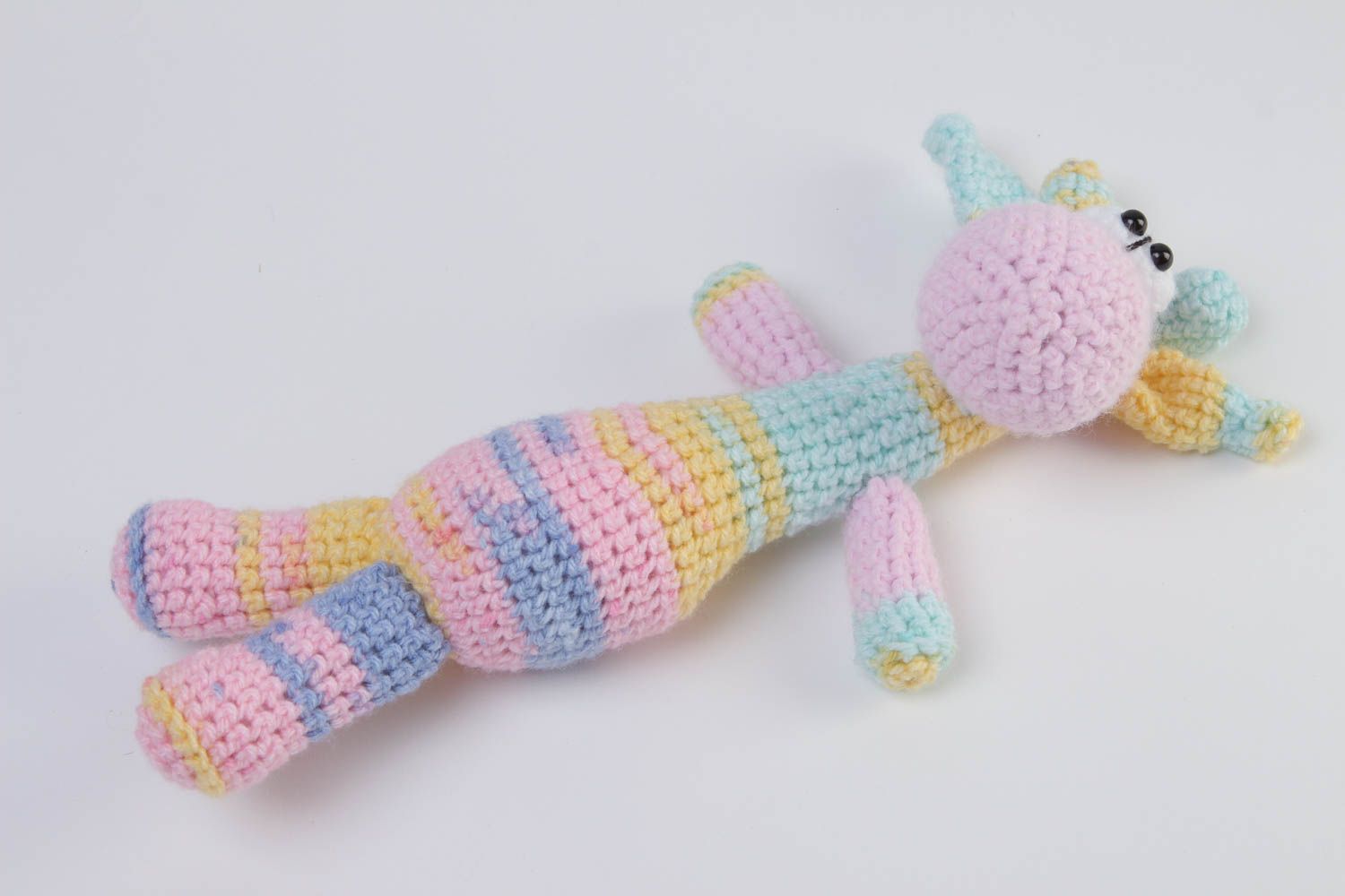 Designer unique crocheted giraffe soft toy handmade interior toy present for kid photo 2
