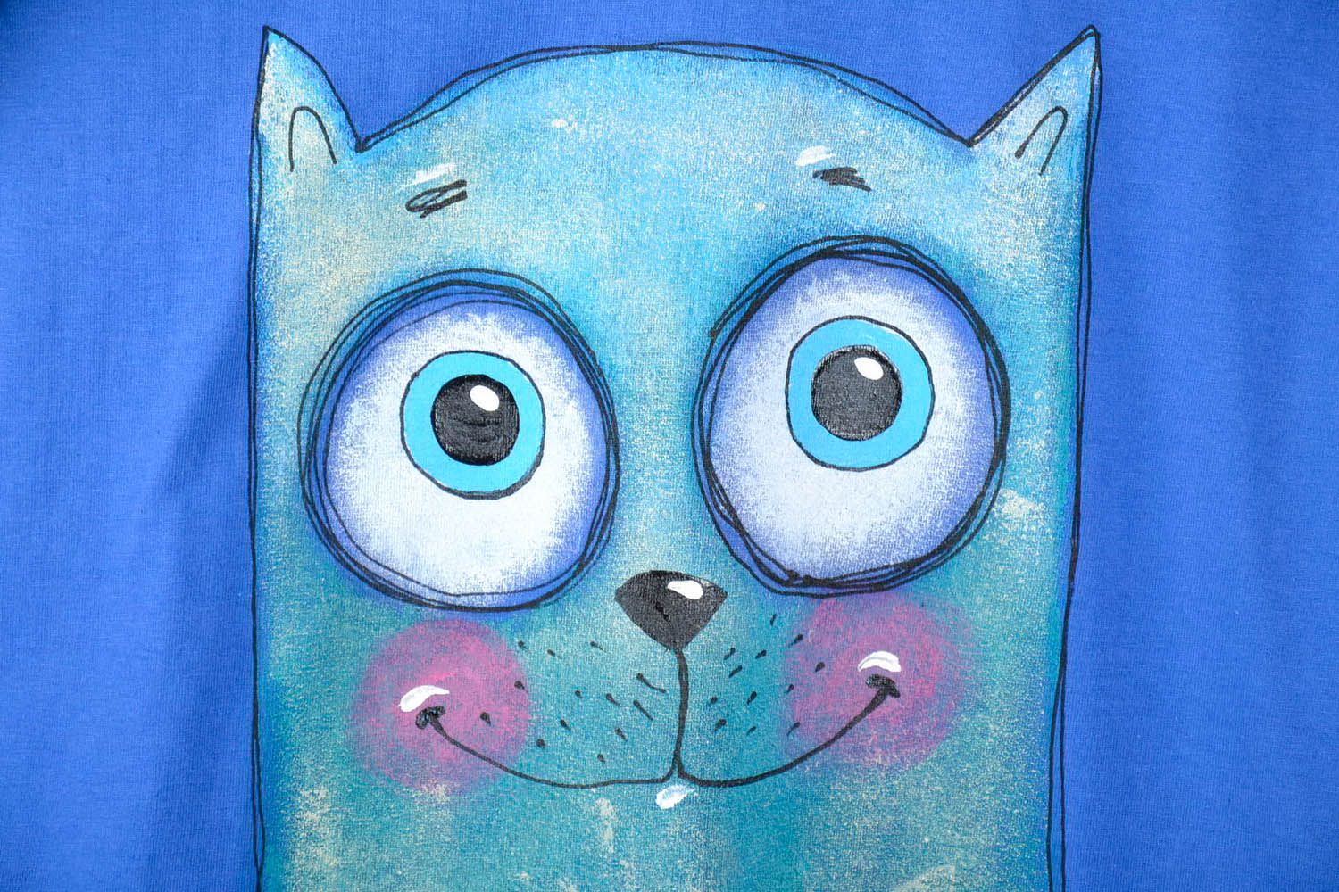 Blue T-shirt Cat photo 5