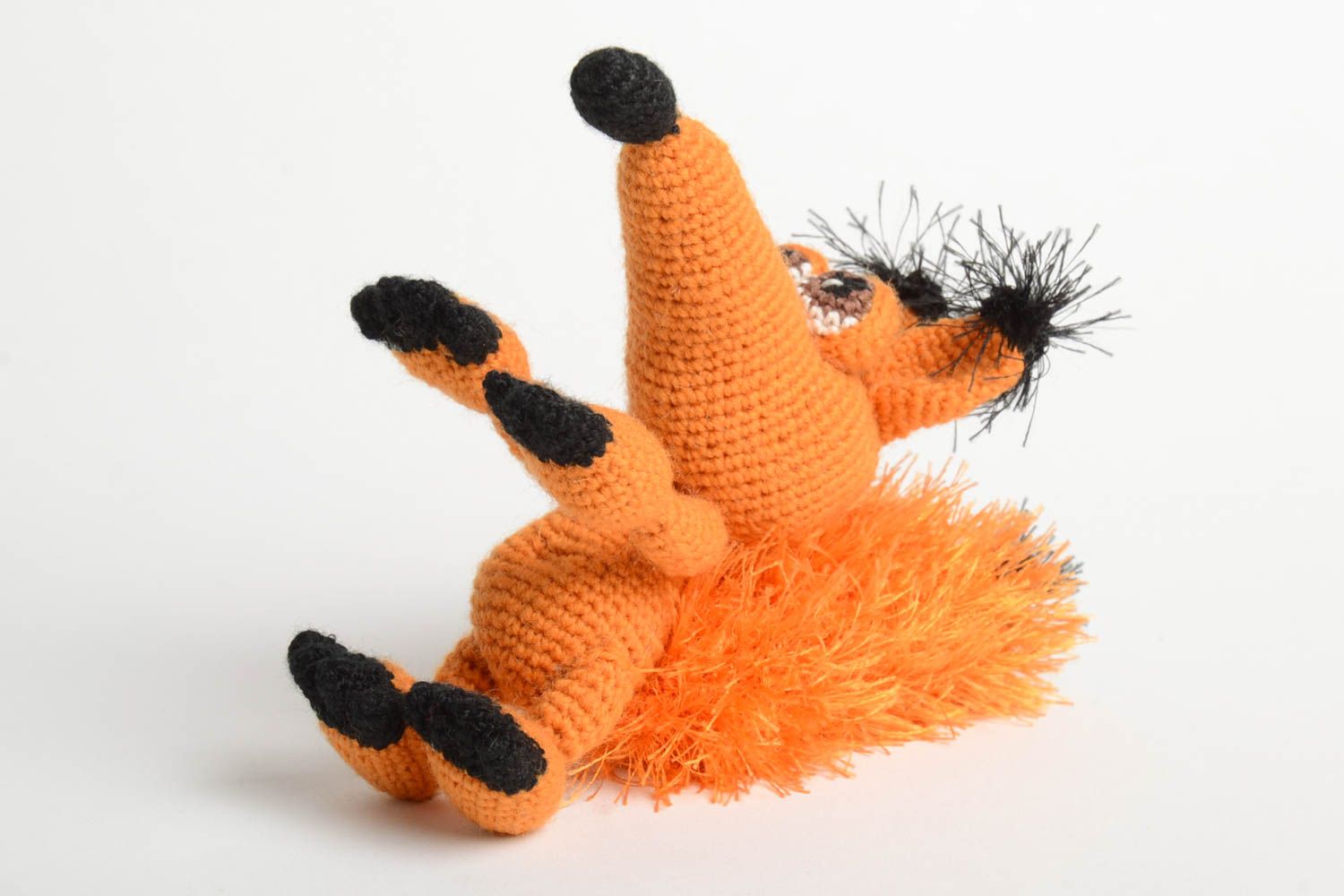 Unusual crocheted toy stylish handmade squirrel beautiful soft toy for kids photo 5