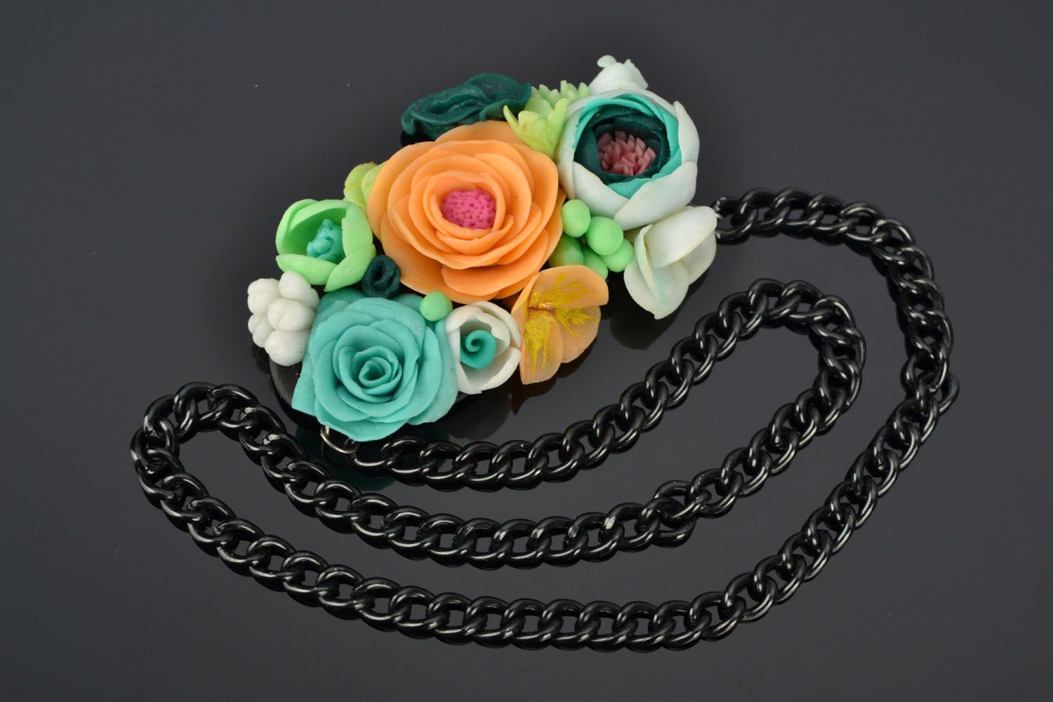 Polymer clay necklace photo 1
