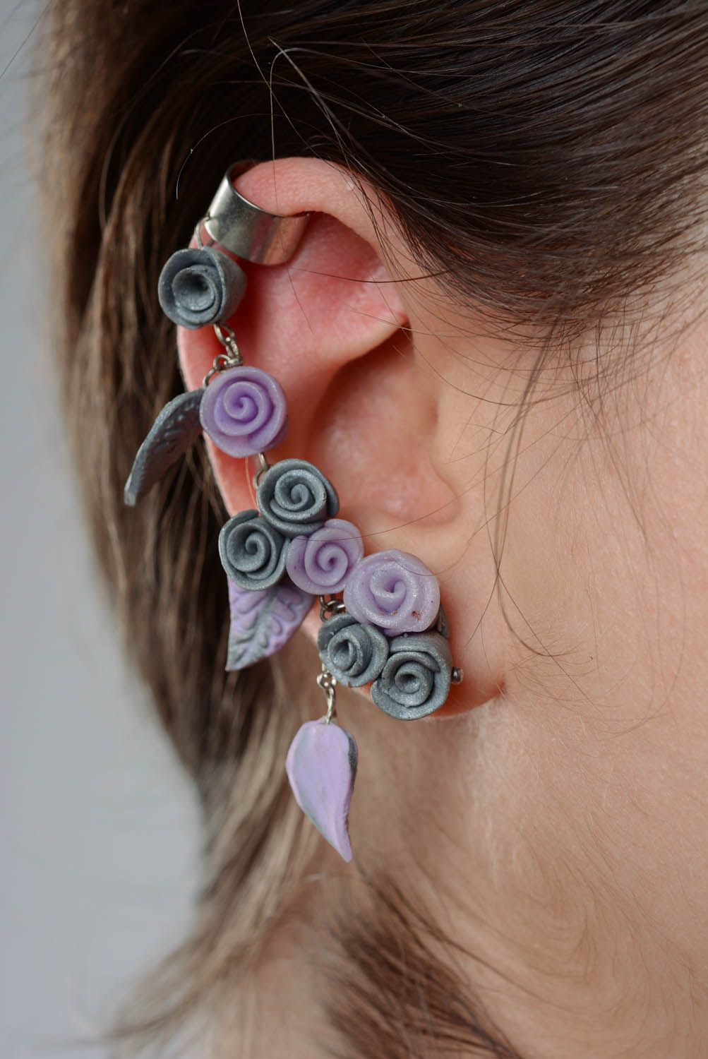 Manchettes d'oreilles ear cuff fleurs  photo 3