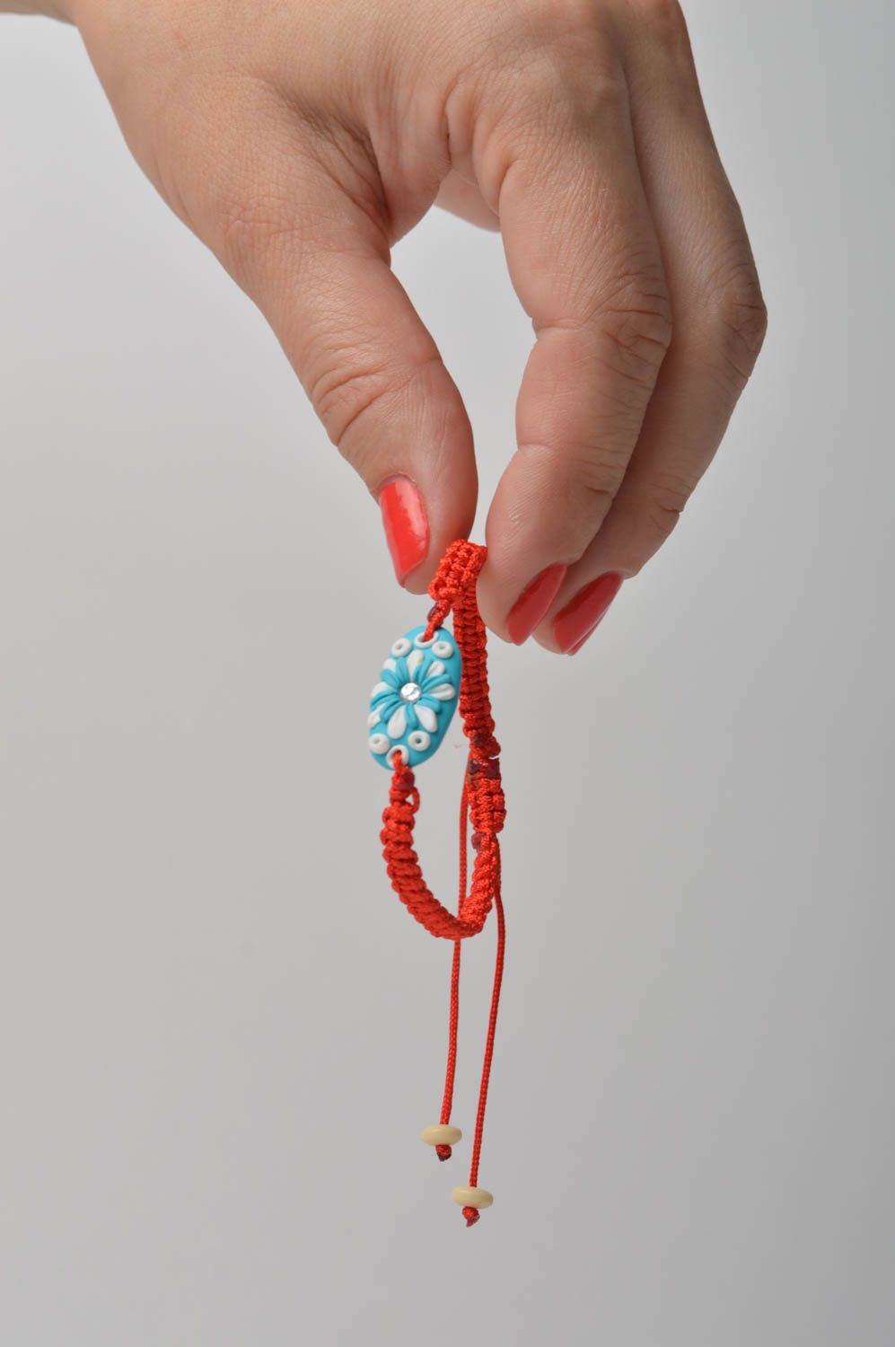 Браслет ручной работы браслет из полимерной глины детский браслет цветок фото 2
