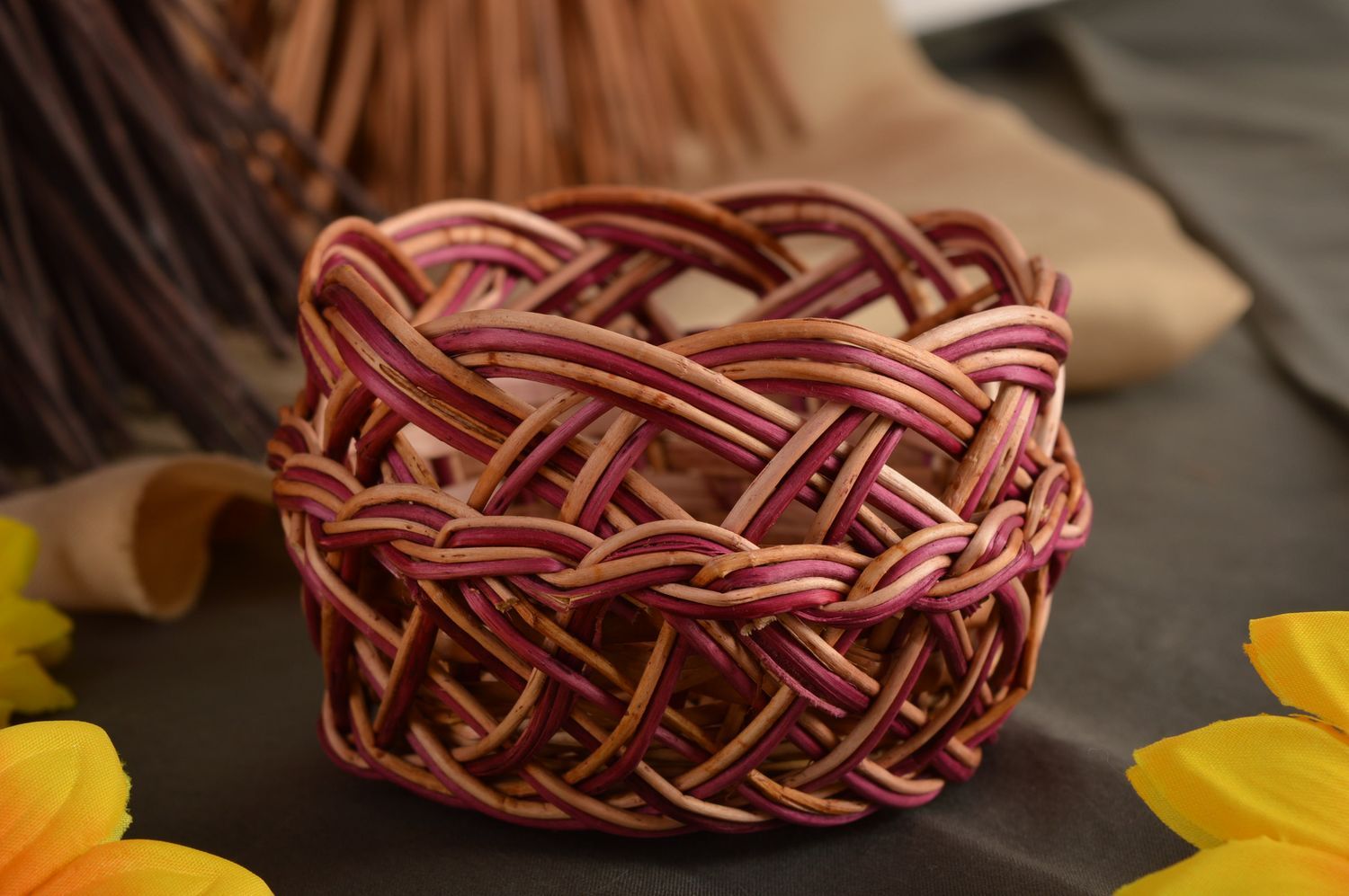 Handmade beautiful woven basket stylish interior decor decorative basket photo 1
