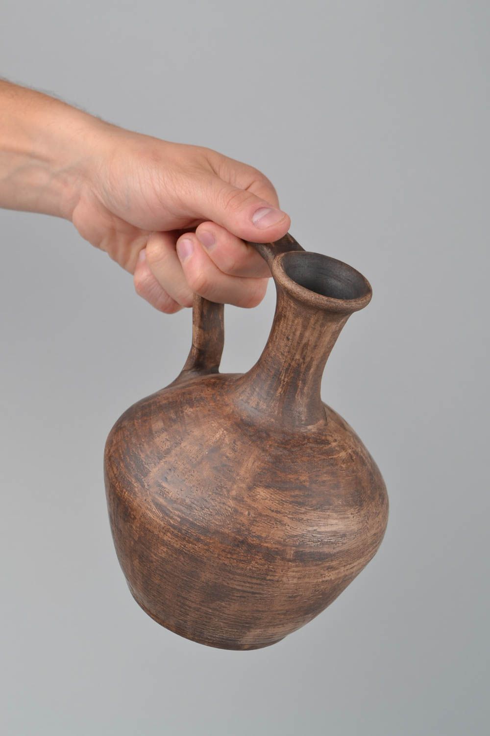 Belle cruche céramique ethnique faite main 1 litre pour vin vaisselle écologique photo 2