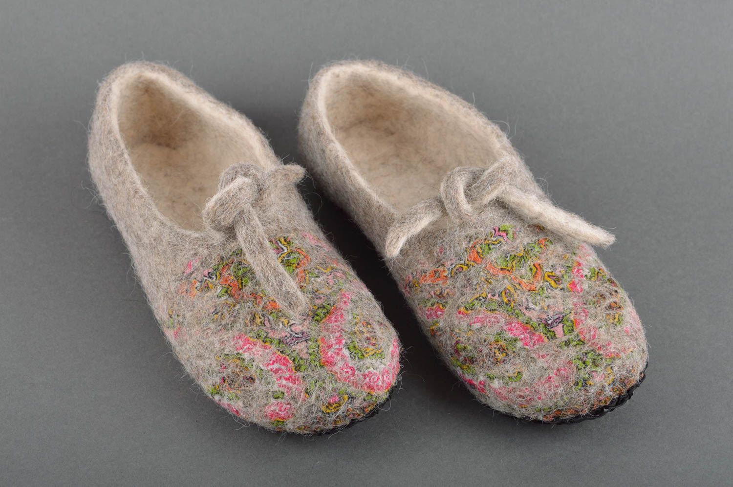 Zapatillas de casa hechas a mano de fieltro calzado femenino regalo original foto 1