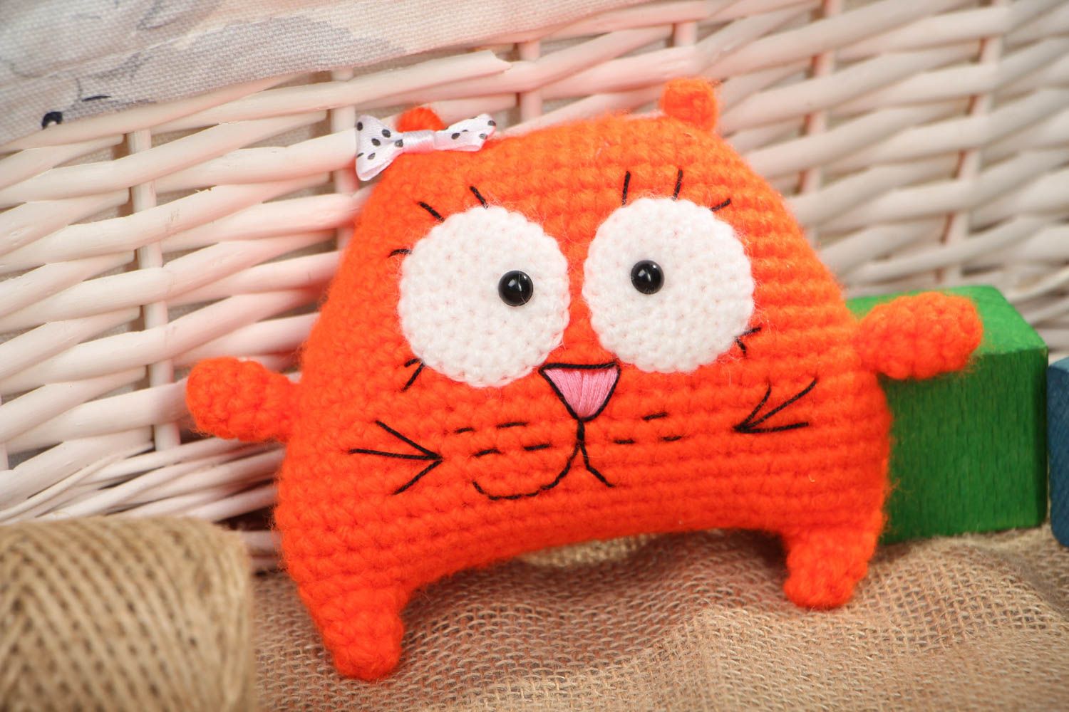 Soft crochet toy Red Cat photo 5