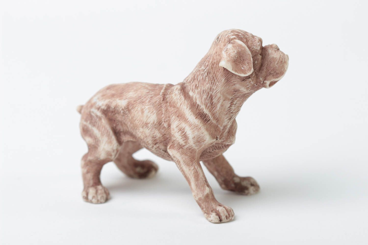 Handmade französische Bulldogge Figur dekorative Statuette für Wohnzimmer Deko foto 3