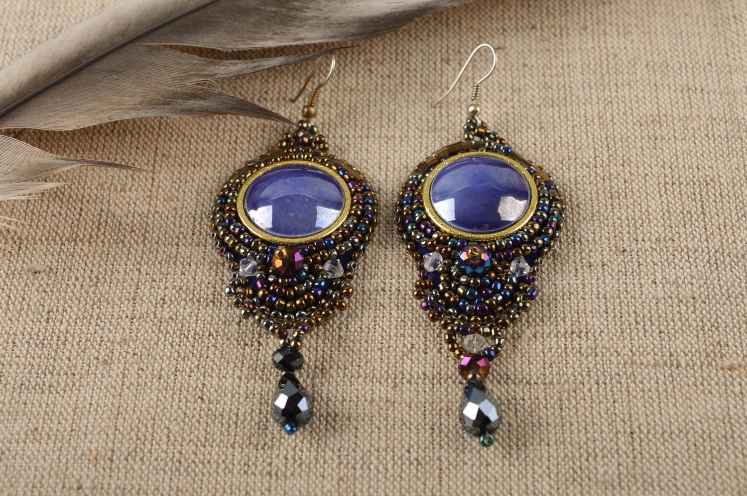 Stylish handmade beaded earrings cute earrings for girls beautiful jewellery photo 1