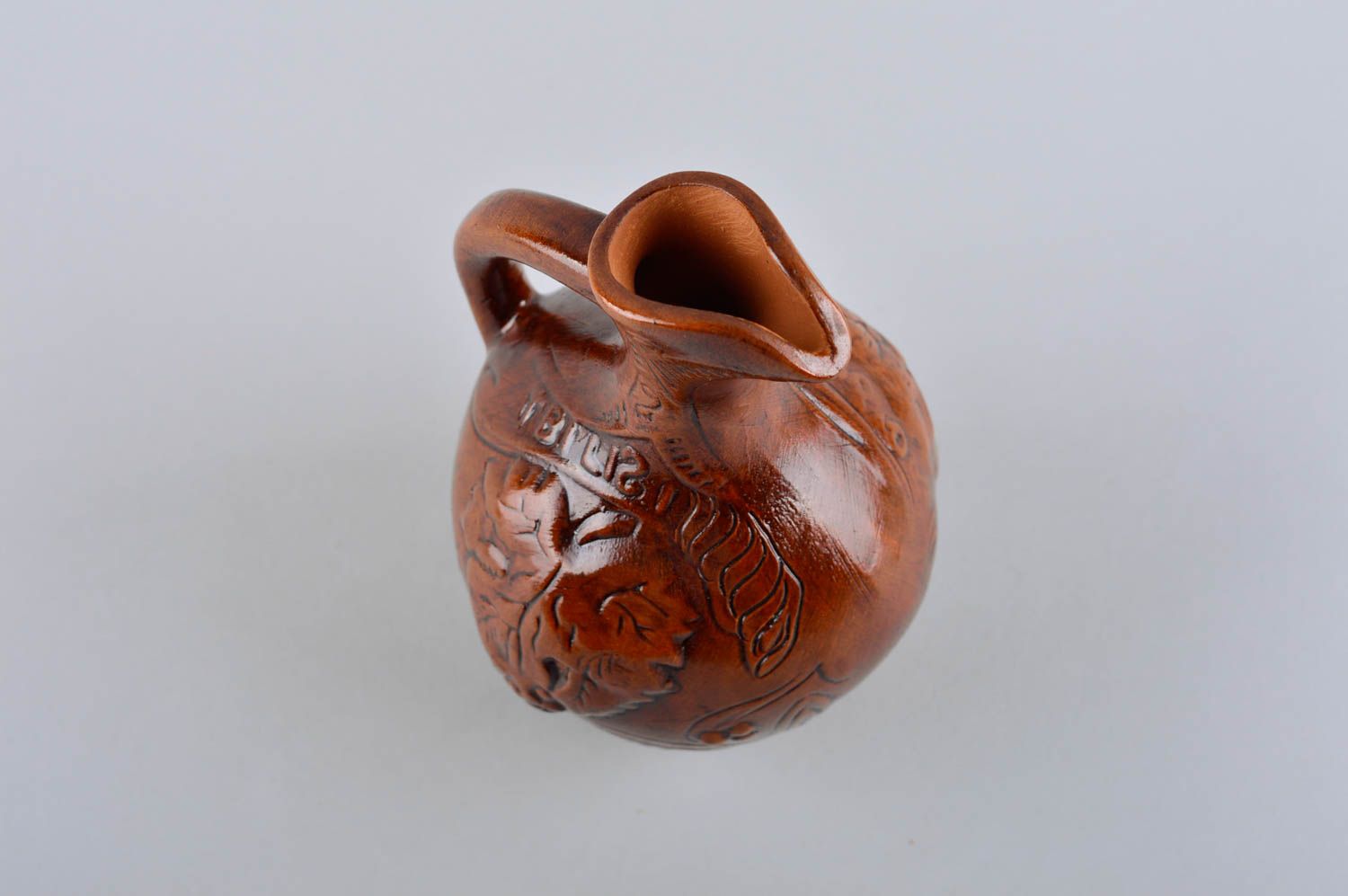 Handgemachter Keramik Krug Öko Geschirr Krug aus Ton für Küchen Deko 500 ml  foto 5