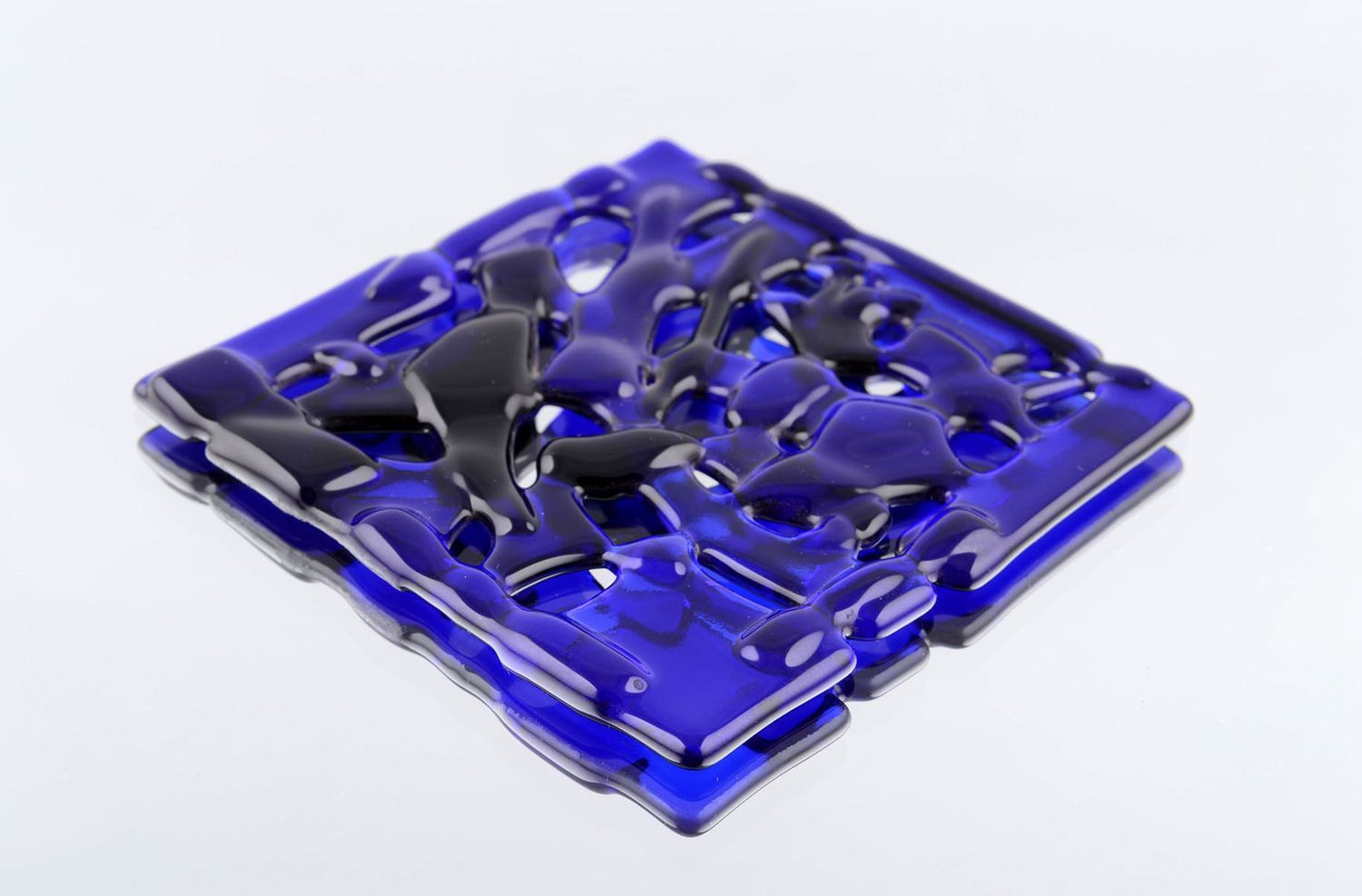 Figura de cristal de color azul artesanal decoración de interior regalo original foto 5