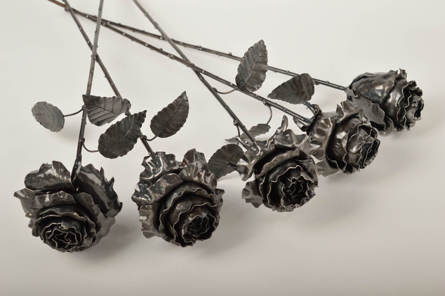 Flores de metal en florero hechos a mano figura decorativa regalo original foto 4