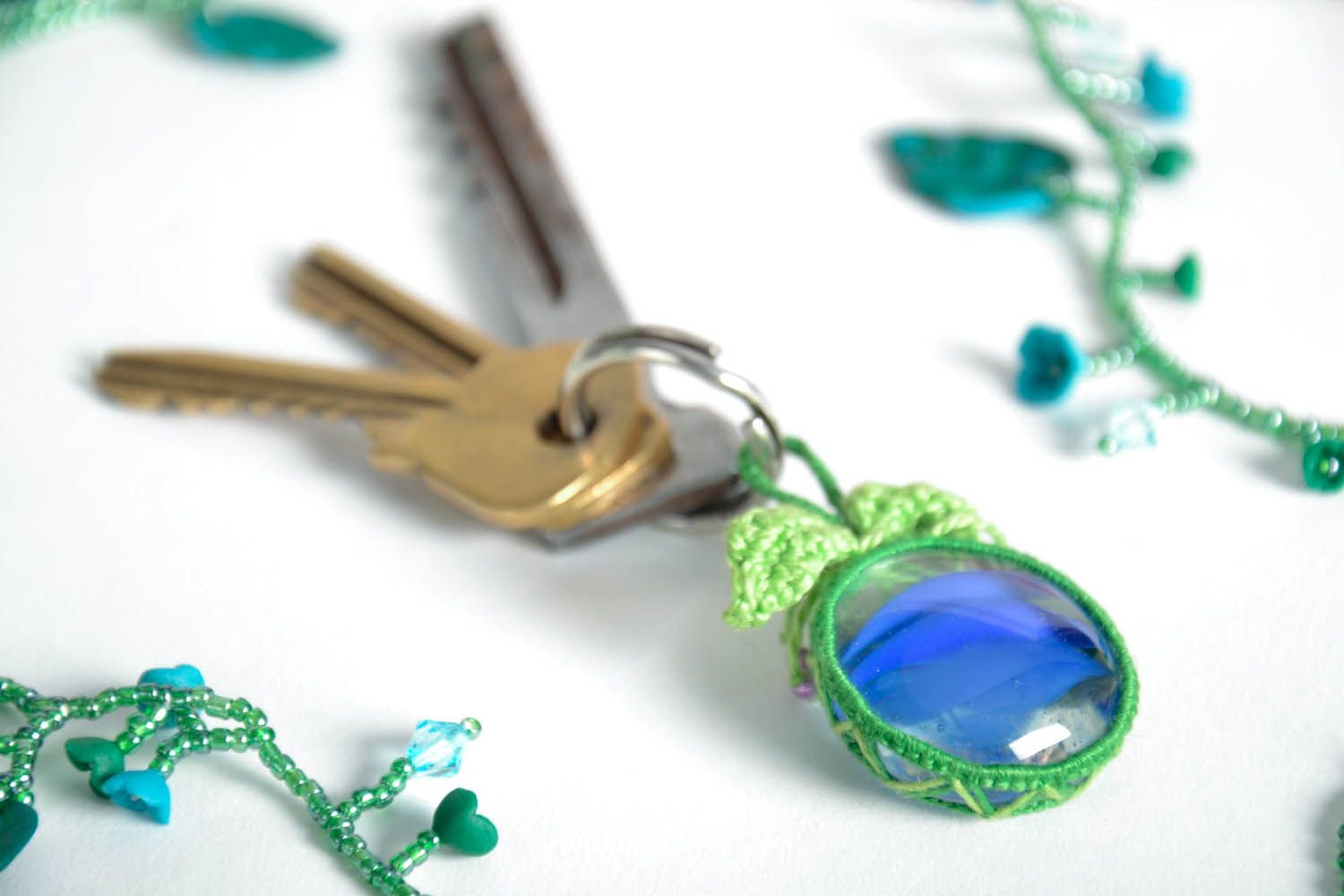 Handmade Schlüsselanhänger aus Glas foto 1