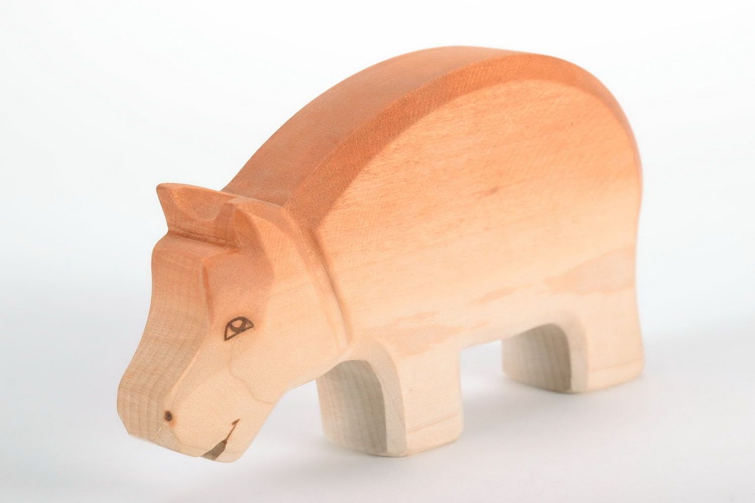 Figurine en bois hippopotame faite main  photo 4