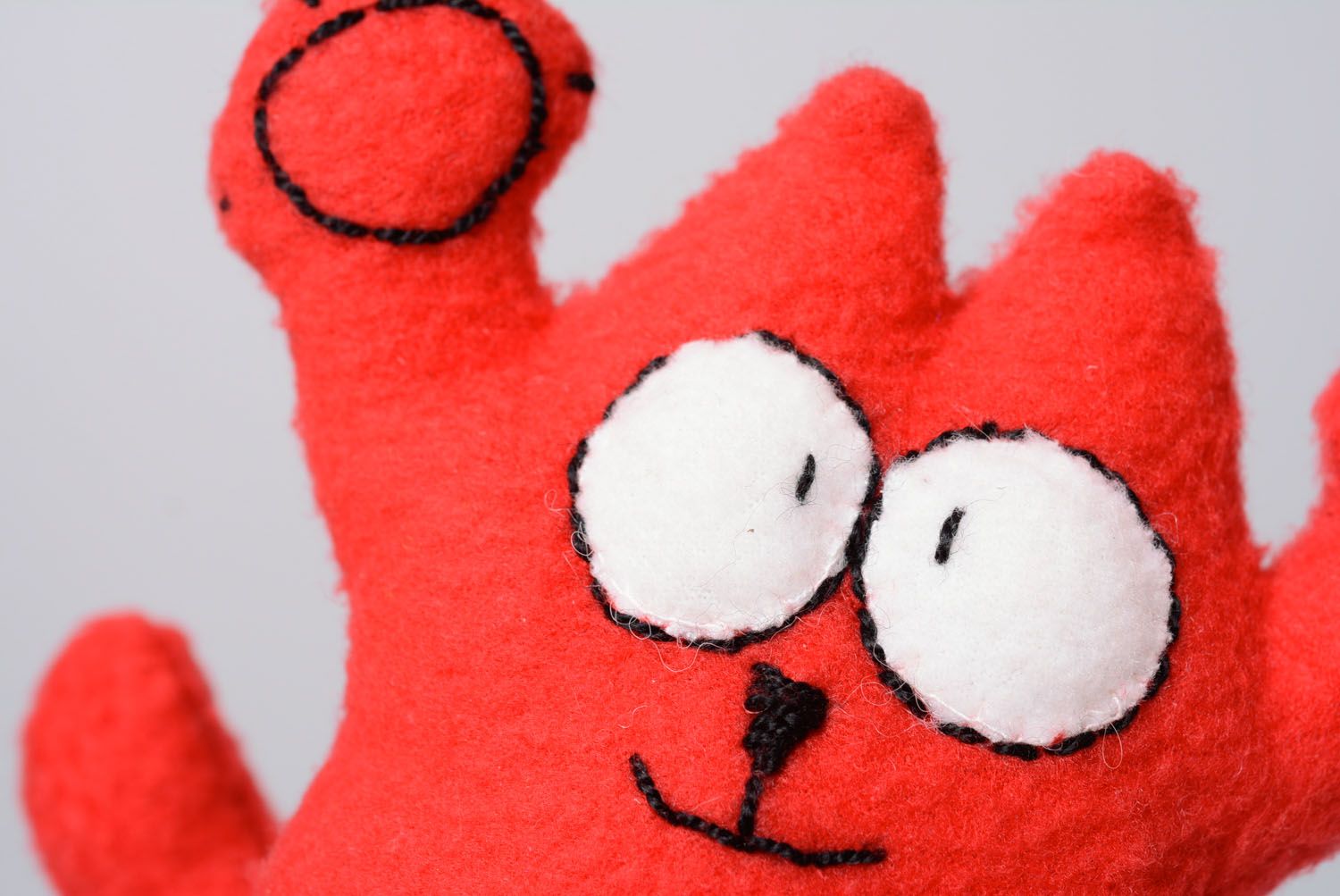 Peluche en tissu polaire Chat rouge photo 2