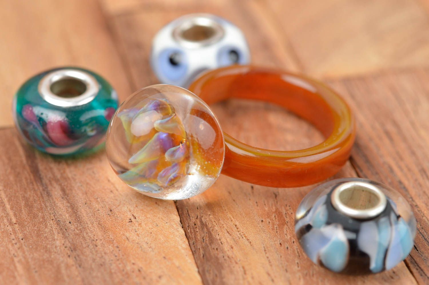 Кольцо ручной работы кольцо из стекла дизайнерское украшение с голограммой фото 1