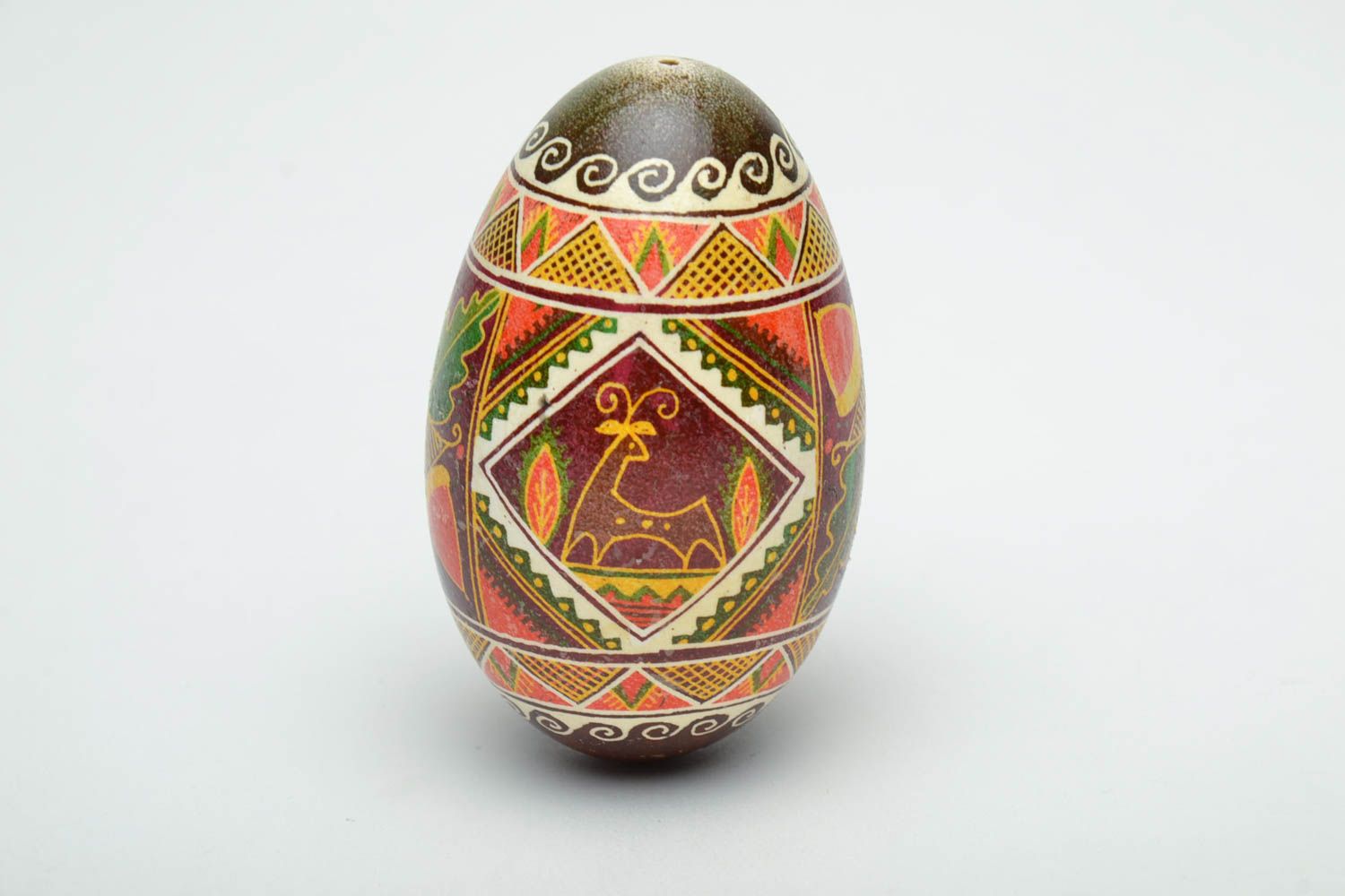 Œuf de Pâques fait main peint de couleurs décor pour maison avec symboles photo 2