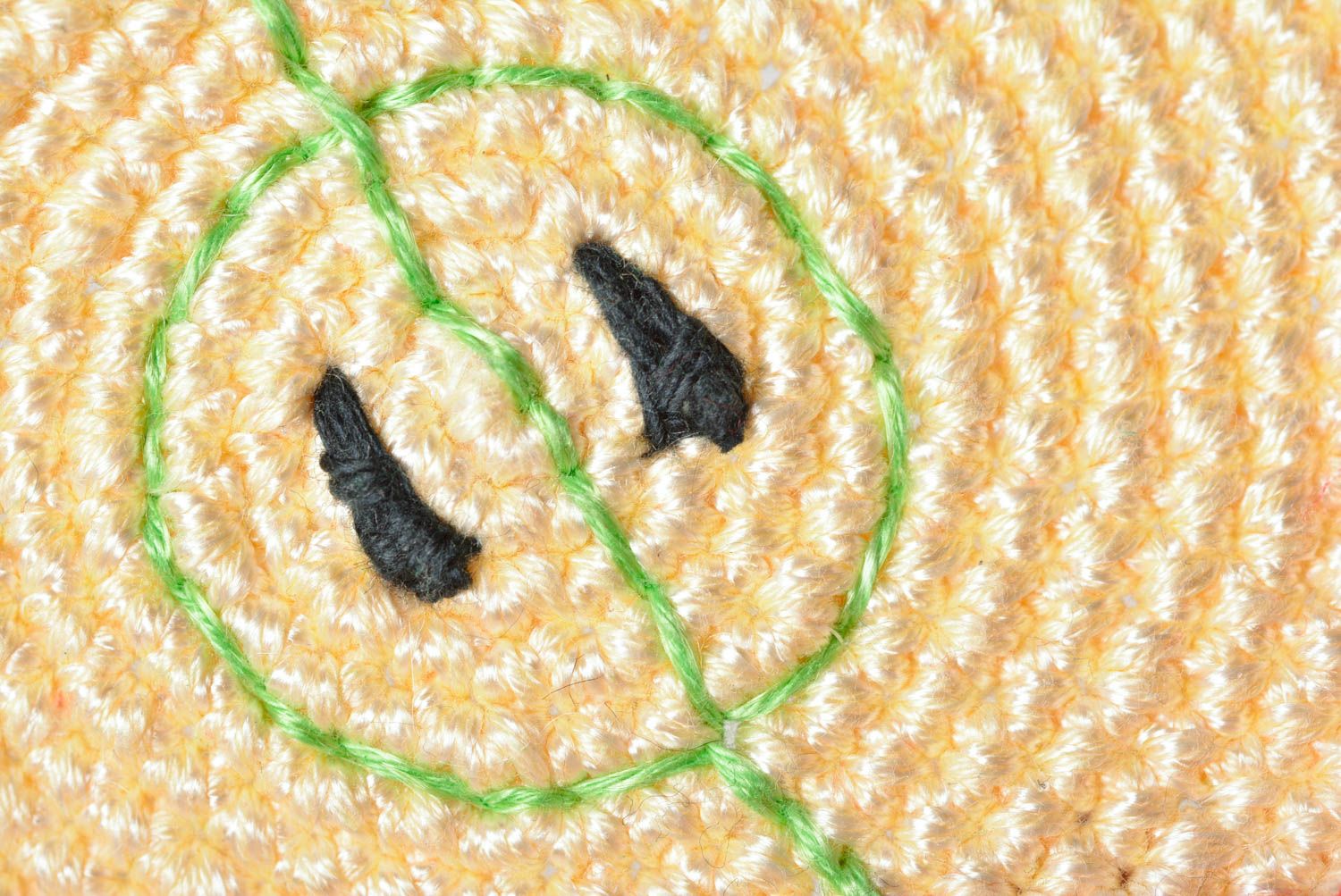 Dessous-de-verre design fait main tricoté au crochet forme de pomme Déco cuisine photo 4