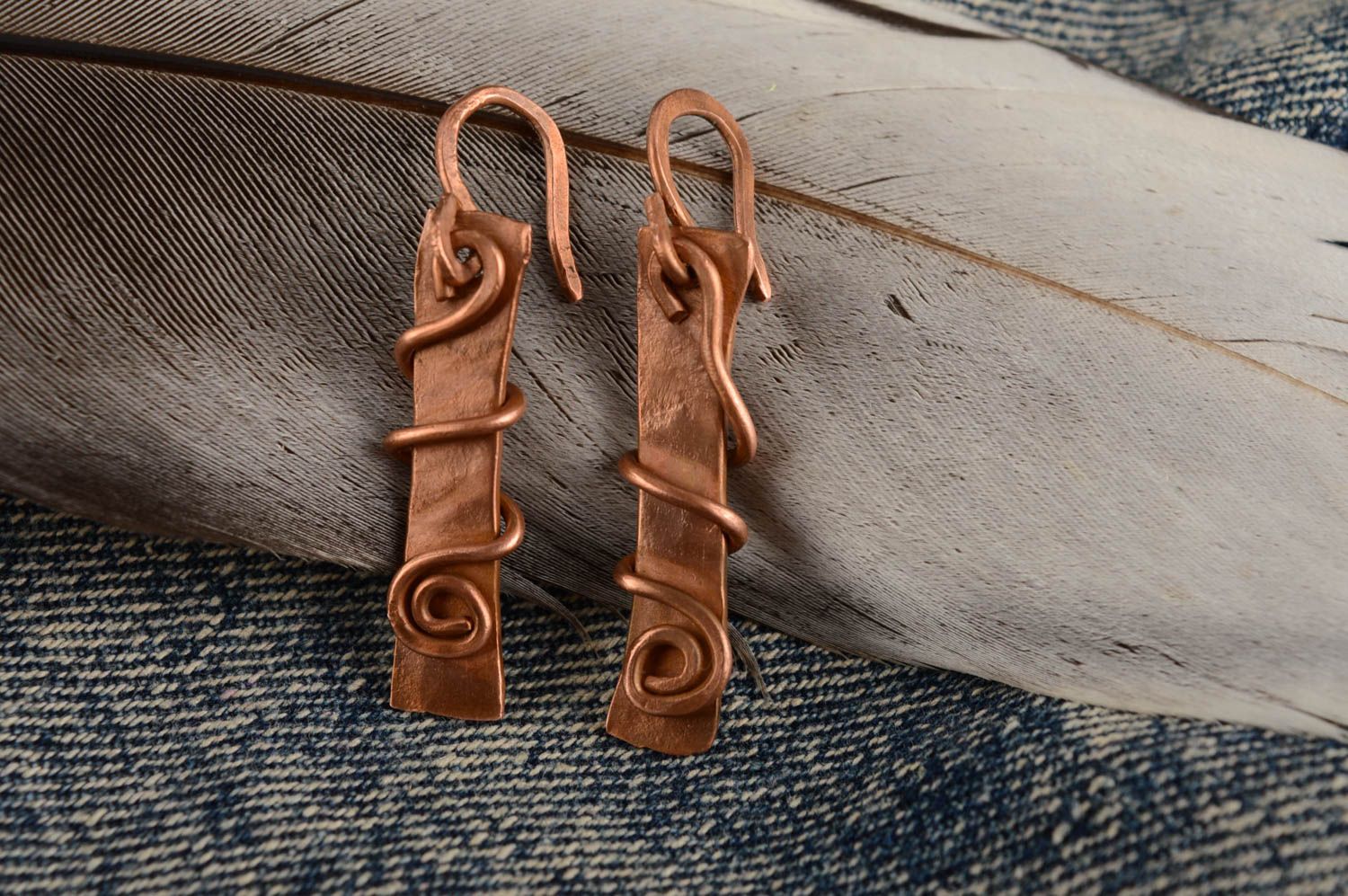 Pendientes de cobre bisutería hecha a mano regalo original para mujer foto 1