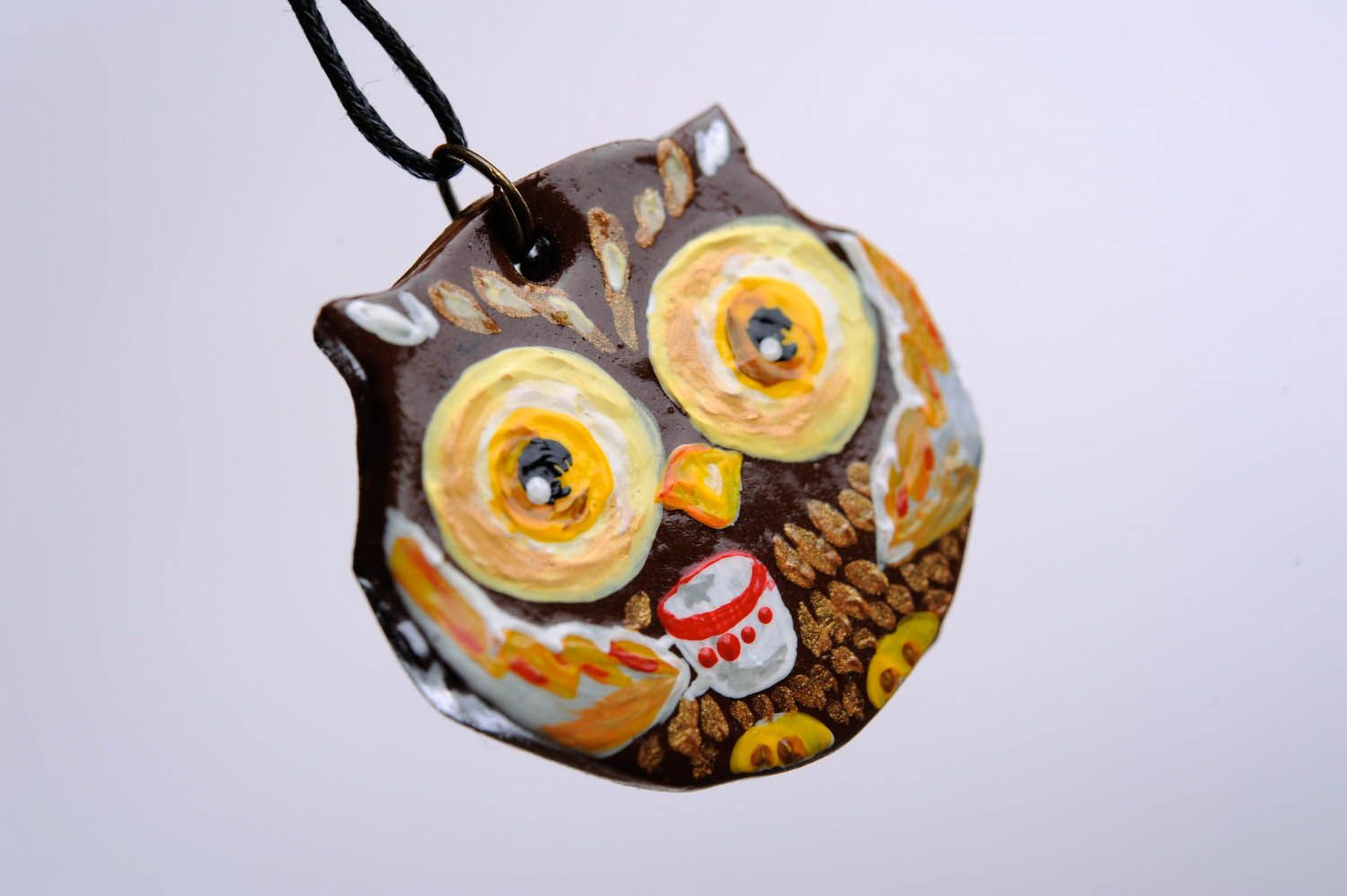 Pendant made ​​of polymer clay Owlet photo 2