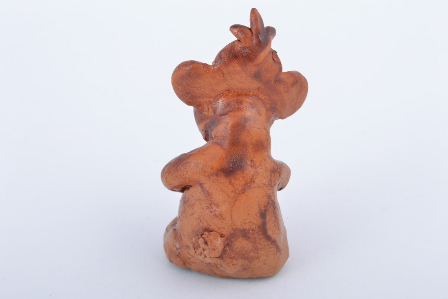 Small handmade ceramic figurine in the shape of monkey for interior decoration photo 5